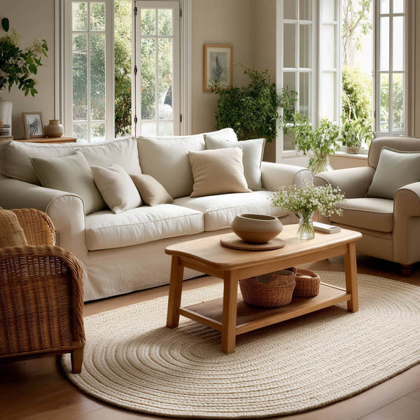 Muted Yellow, Sand Braided Indoor Outdoor Polypropylene Rug 5' X 8' #Size_5' x 8' Oval