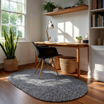 Black, White Braided Indoor Outdoor Polypropylene Rug 3' X 5' #shape_Oval