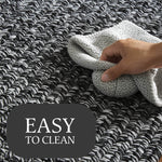 Black, White Braided Indoor Outdoor Polypropylene Rug 2' X 3'