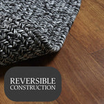 Black, White Braided Indoor Outdoor Polypropylene Rug 2' X 3'