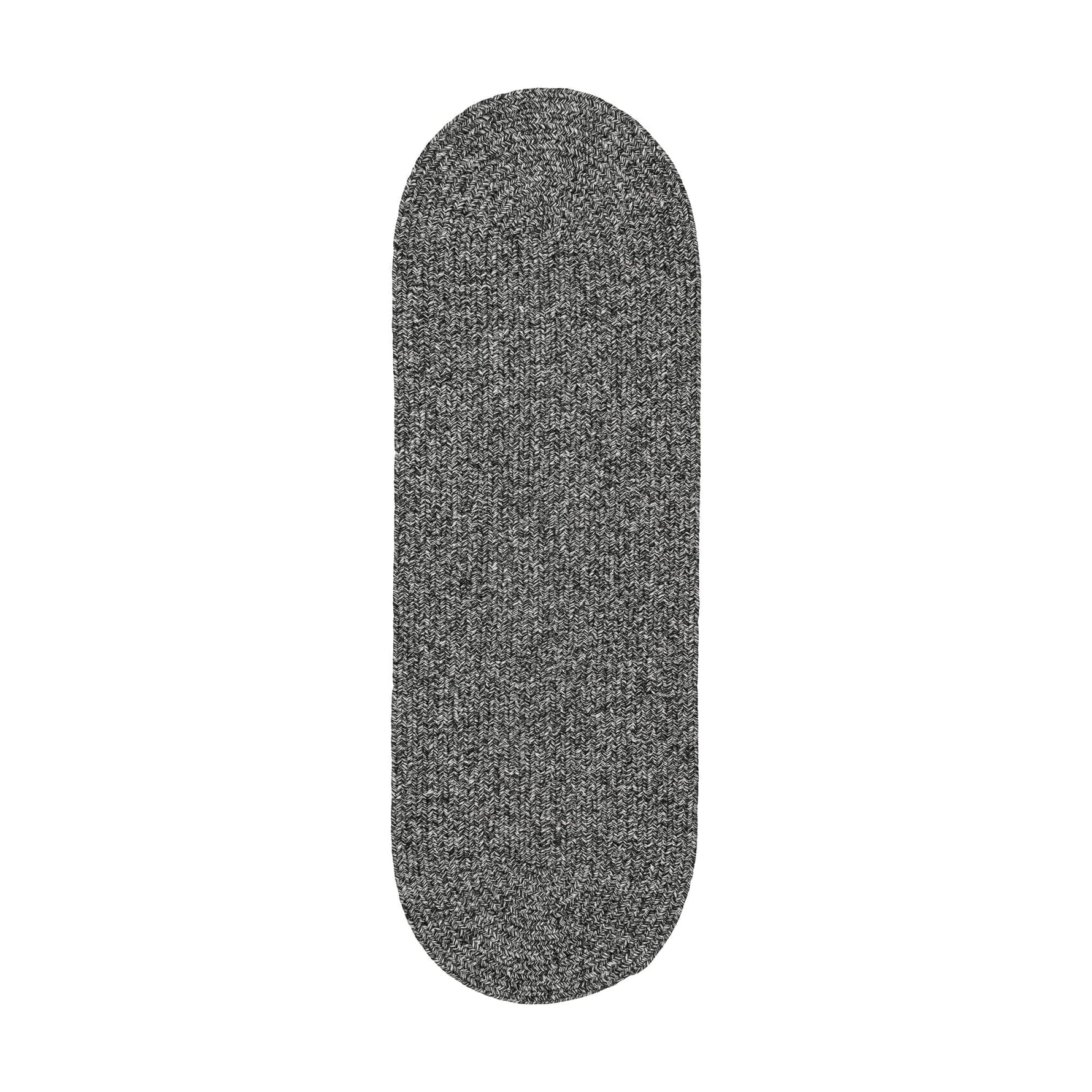 Black, White Braided Indoor Outdoor Polypropylene Rug 2' X 4' #shape_Runner