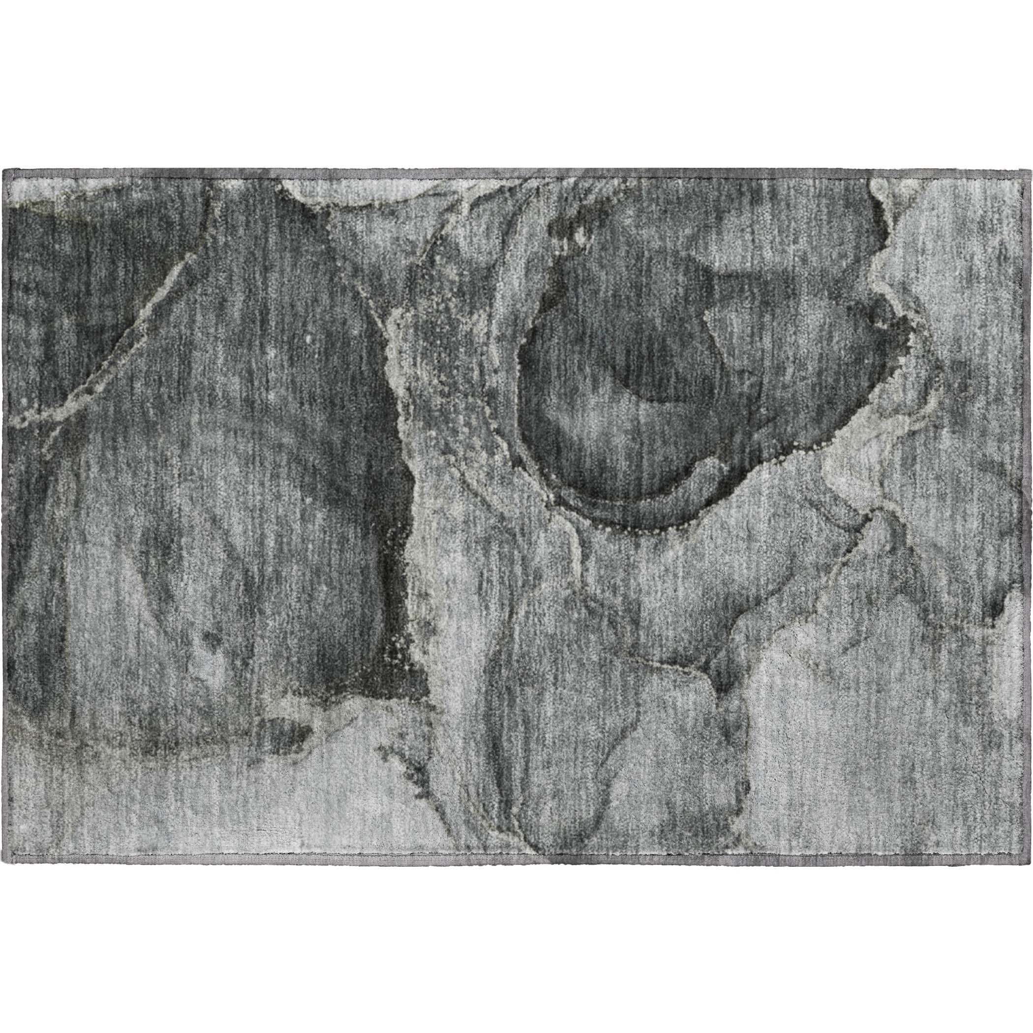 Luxury Washable Indoor/Outdoor Transitional OY14 Charcoal Gray Rug 1'8" x 2'6" #shape_Rectangle