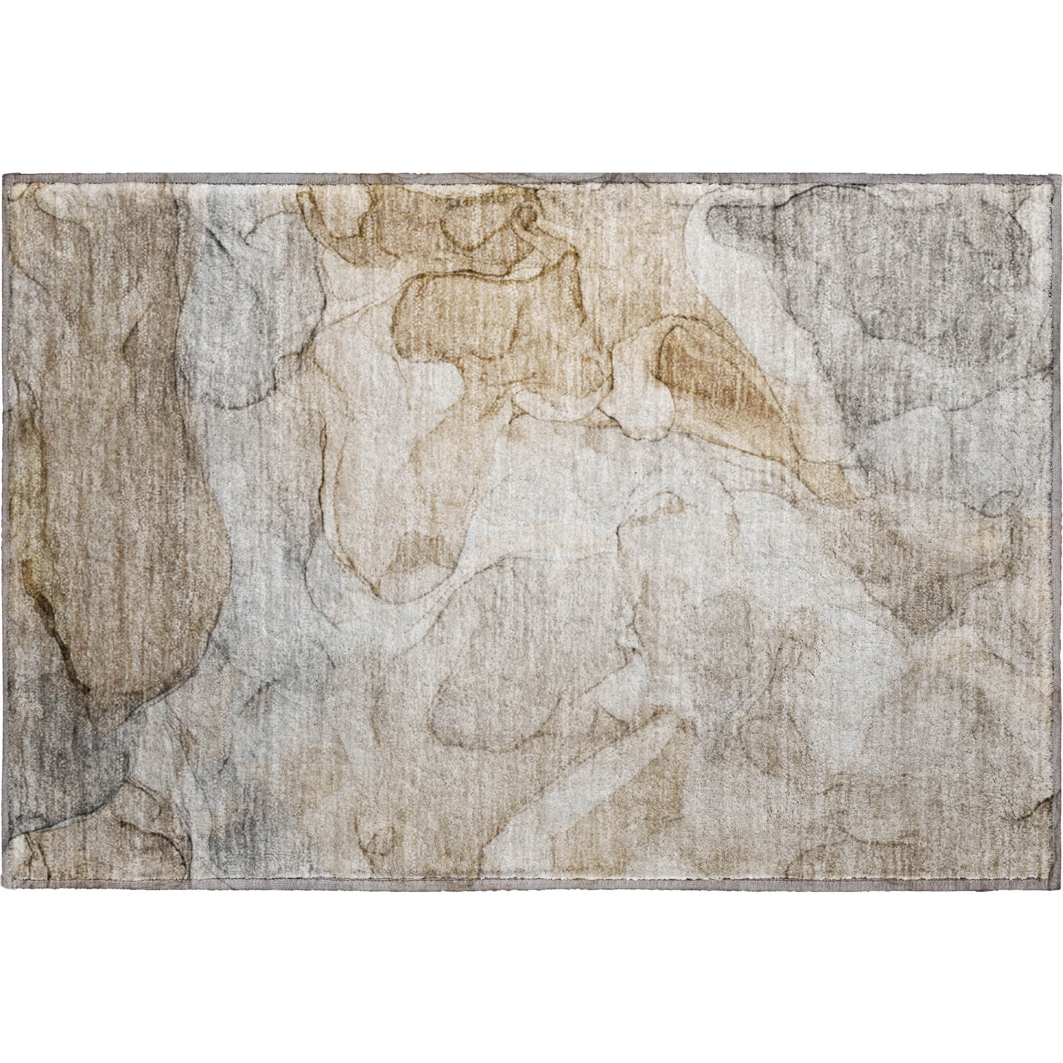 Luxury Washable Indoor/Outdoor Transitional OY8 Brown Rug 1'8" x 2'6" #shape_Rectangle