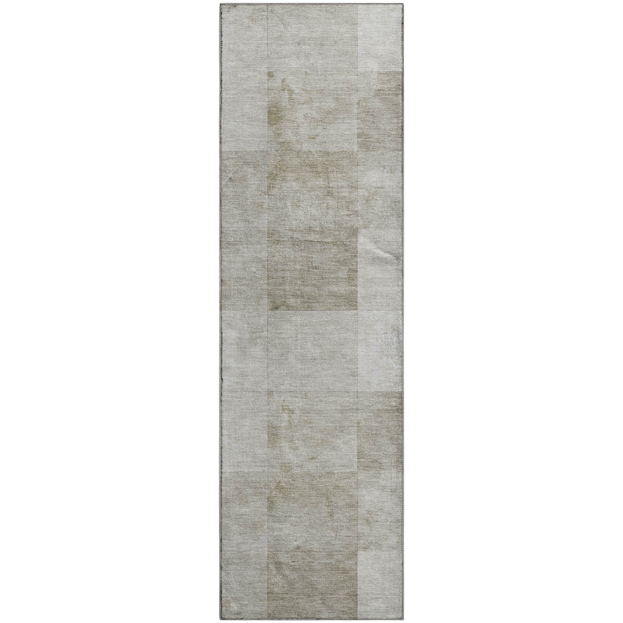 Luxury Machine Washable Indoor/Outdoor Transitional PA10 Beige Brown Rug 2'3" x 7'6" #shape_Runner