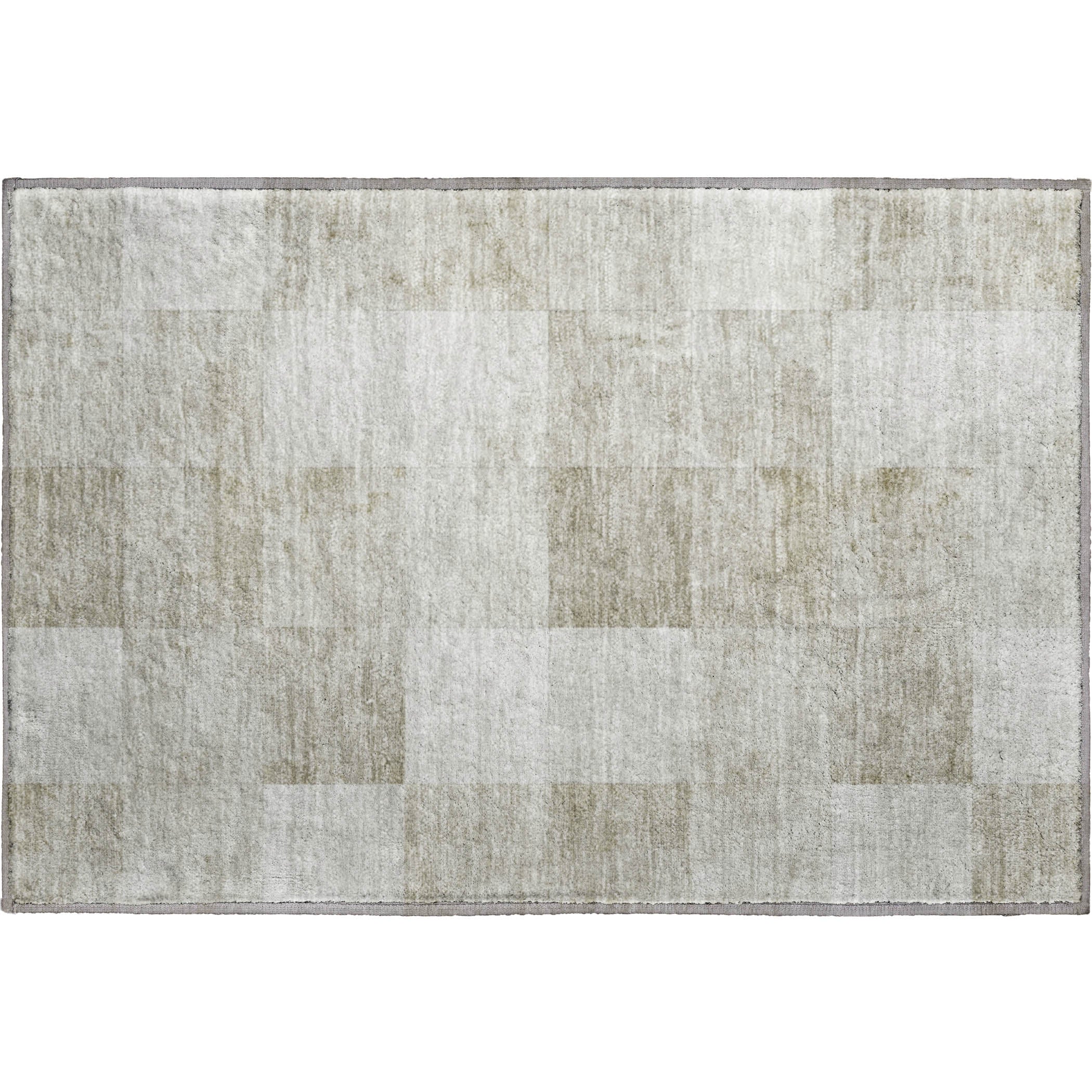 Luxury Machine Washable Indoor/Outdoor Transitional PA10 Beige Brown Rug 1'8" x 2'6" #shape_Rectangle