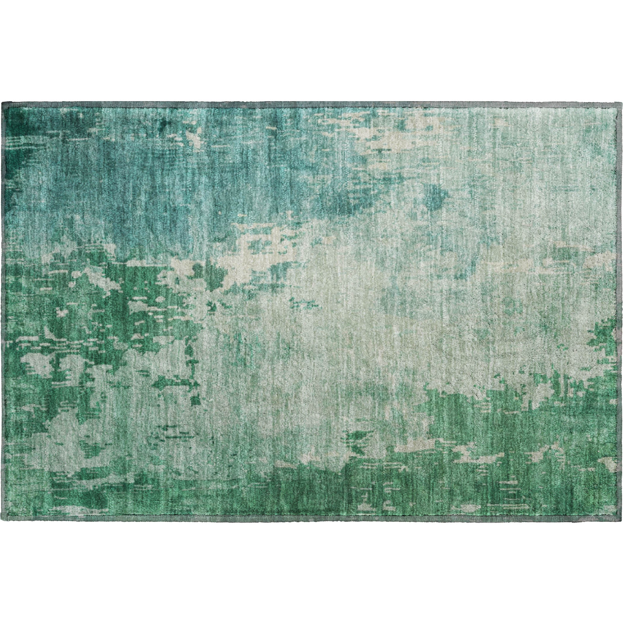 Luxury Machine Washable Indoor/Outdoor Transitional PA11 Emerald Green Rug 1'8" x 2'6" #shape_Rectangle