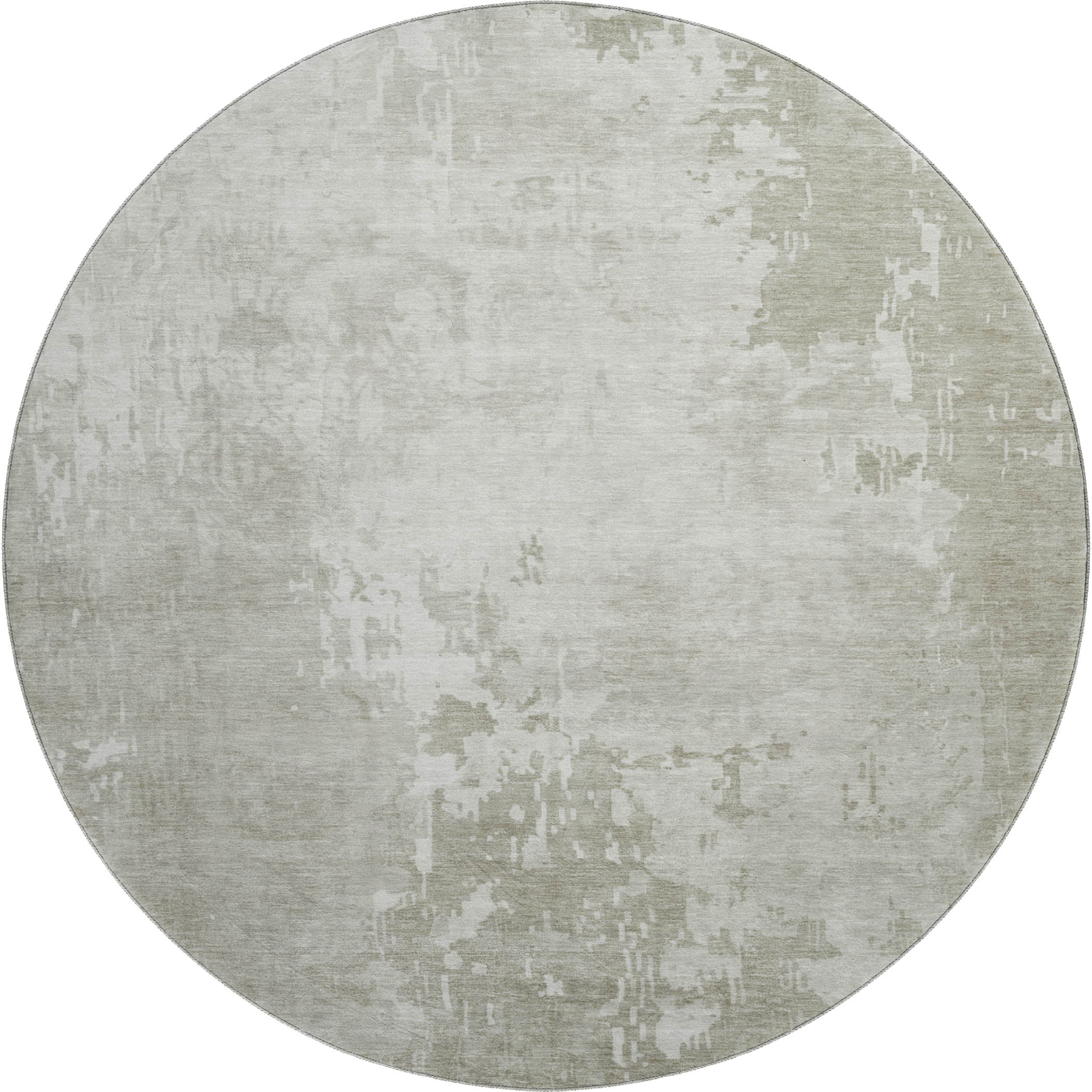 Luxury Machine Washable Indoor/Outdoor Transitional PA11 Linen Brown Rug 8' x 8' #shape_Round