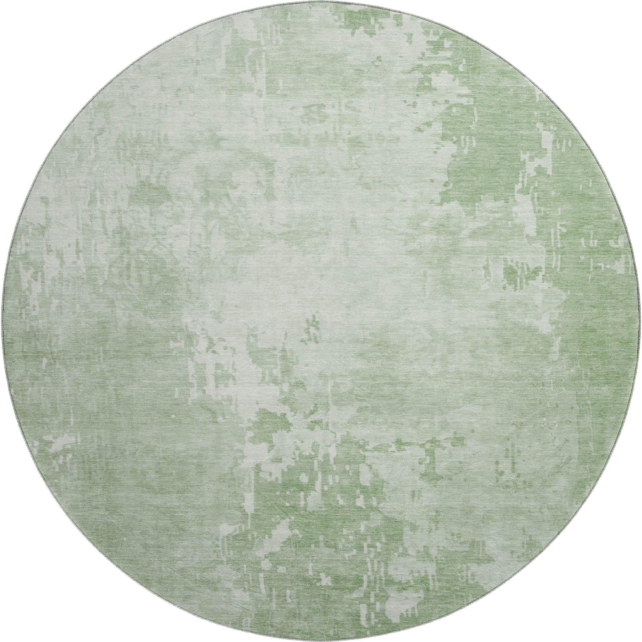 Luxury Machine Washable Indoor/Outdoor Transitional PA11 Mint Green Rug 8' x 8' #shape_Round