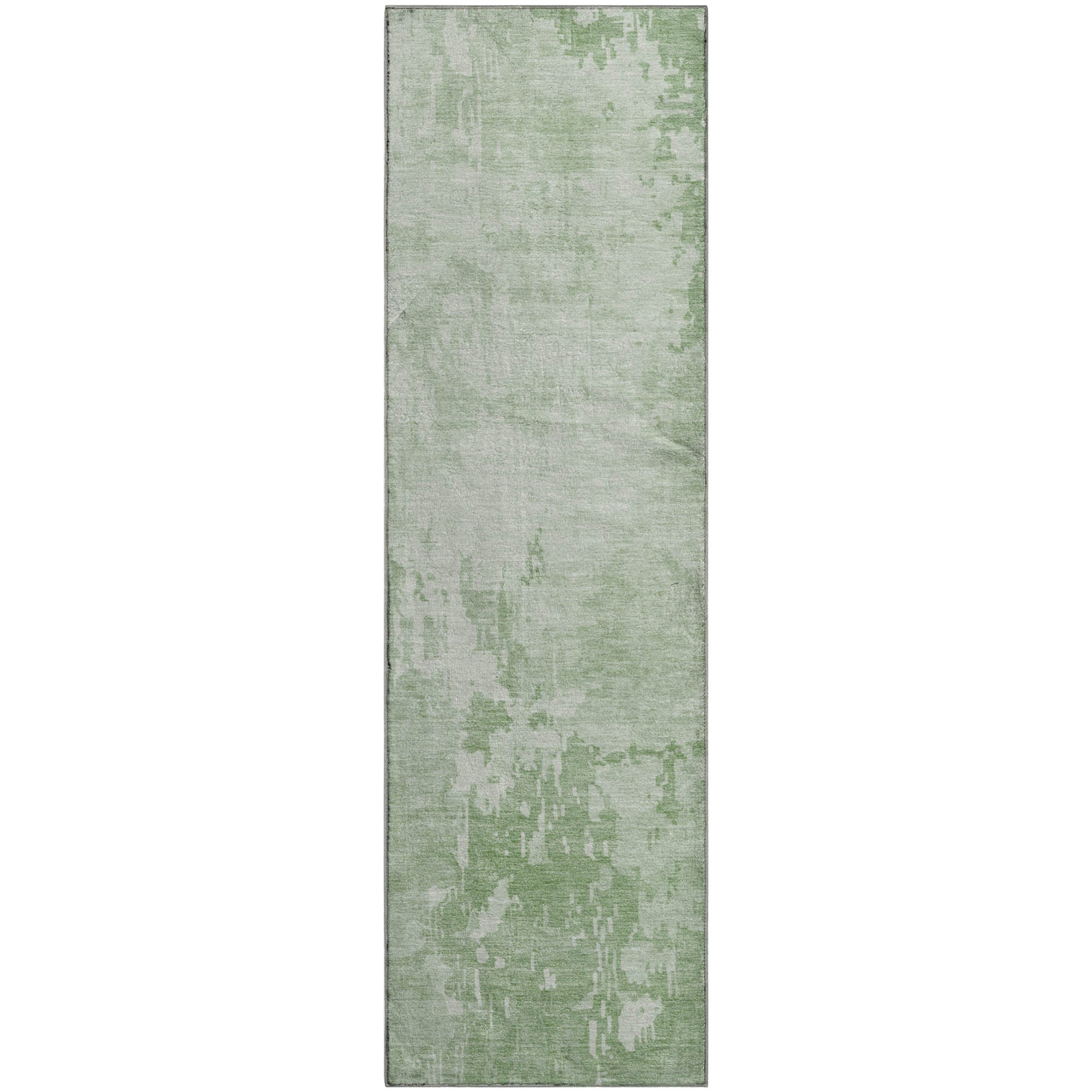 Luxury Machine Washable Indoor/Outdoor Transitional PA11 Mint Green Rug 2'3" x 7'6" #shape_Runner