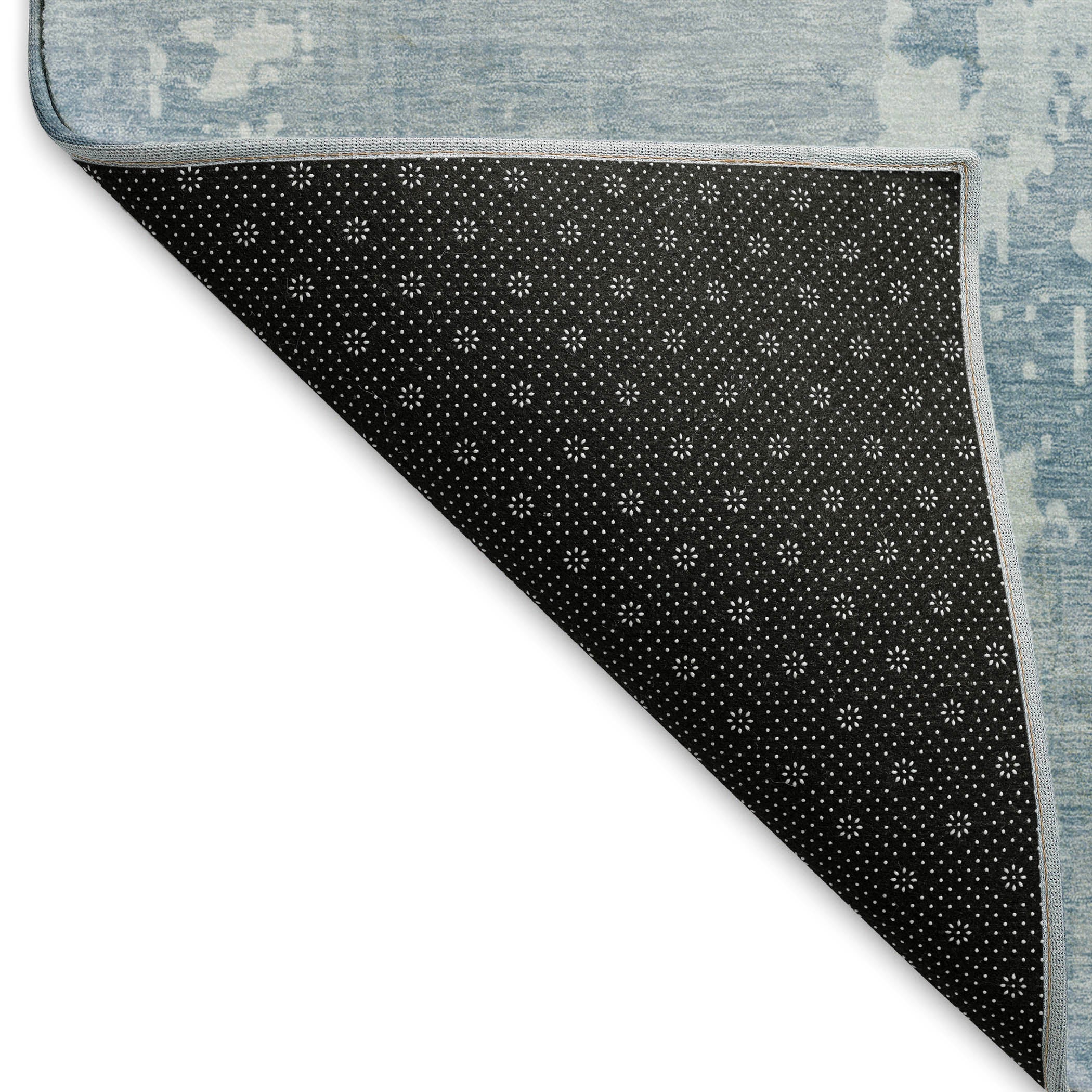 Luxury Machine Washable Indoor/Outdoor Transitional PA11 Sky Blue Rug 1'8" x 2'6" #shape_Rectangle