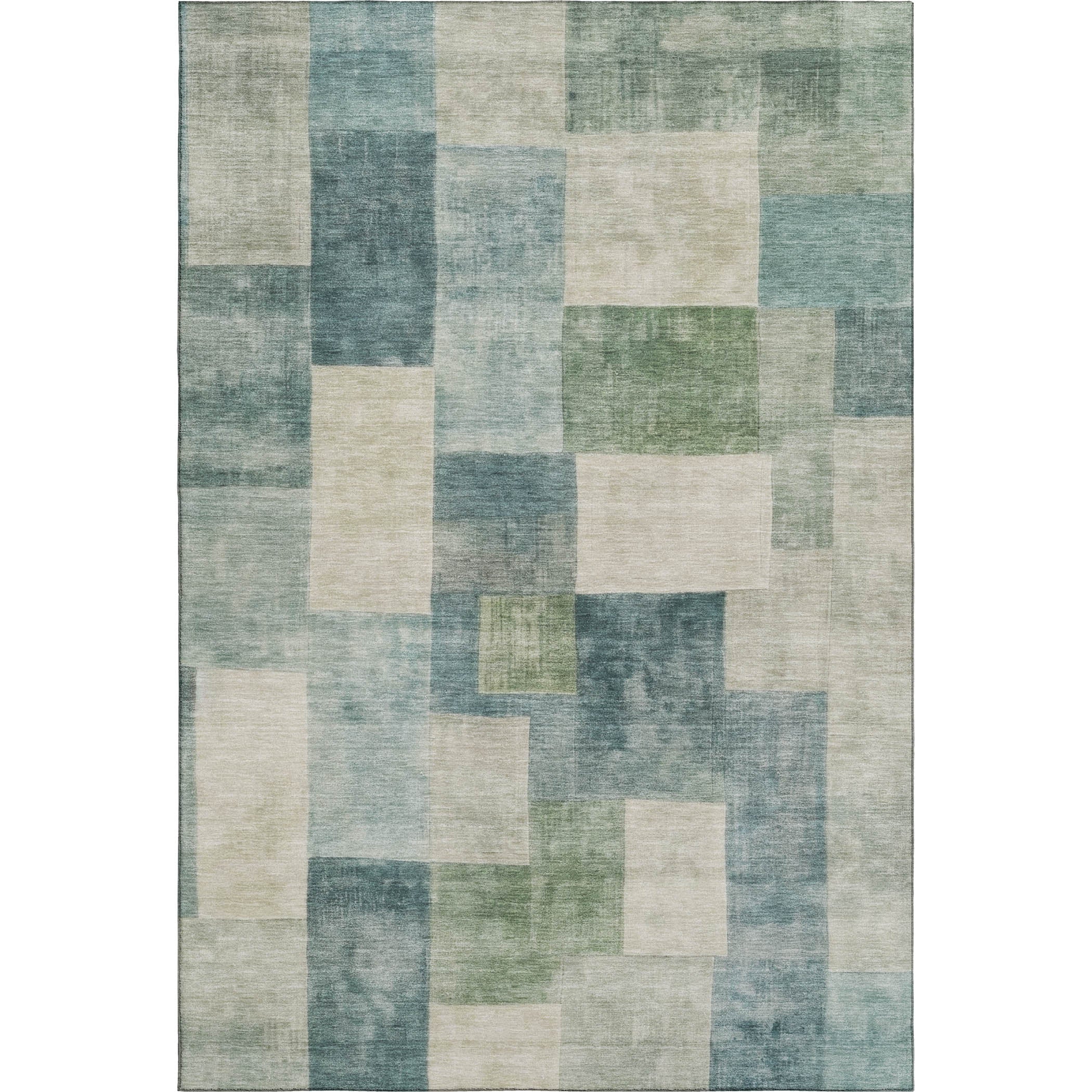 Luxury Machine Washable Indoor/Outdoor Transitional PA12 Seafoam Blue Rug 2'6" x 3'10" #shape_Rectangle