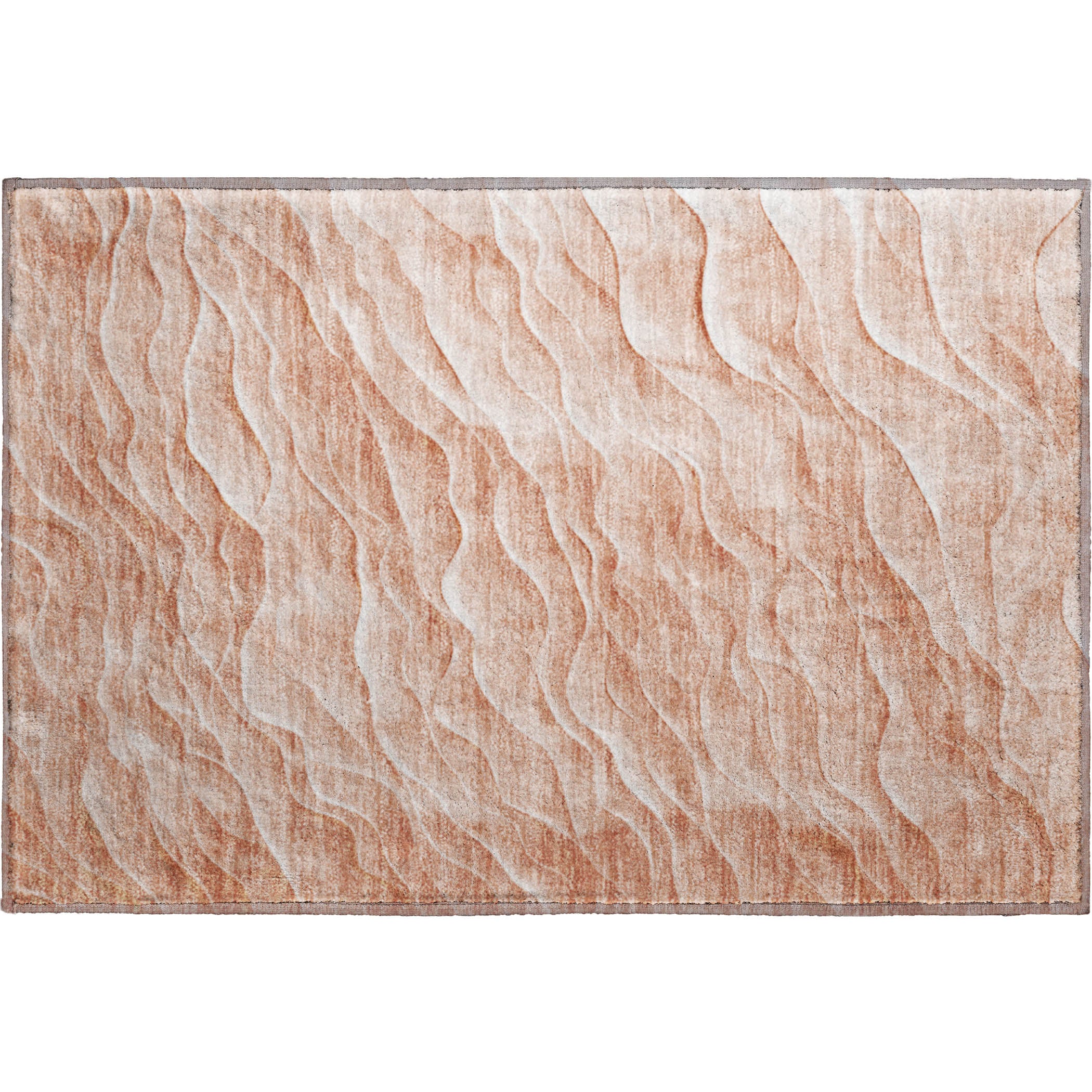 Luxury Machine Washable Indoor/Outdoor Transitional PA1 Coral Orange Rug 1'8" x 2'6" #shape_Rectangle