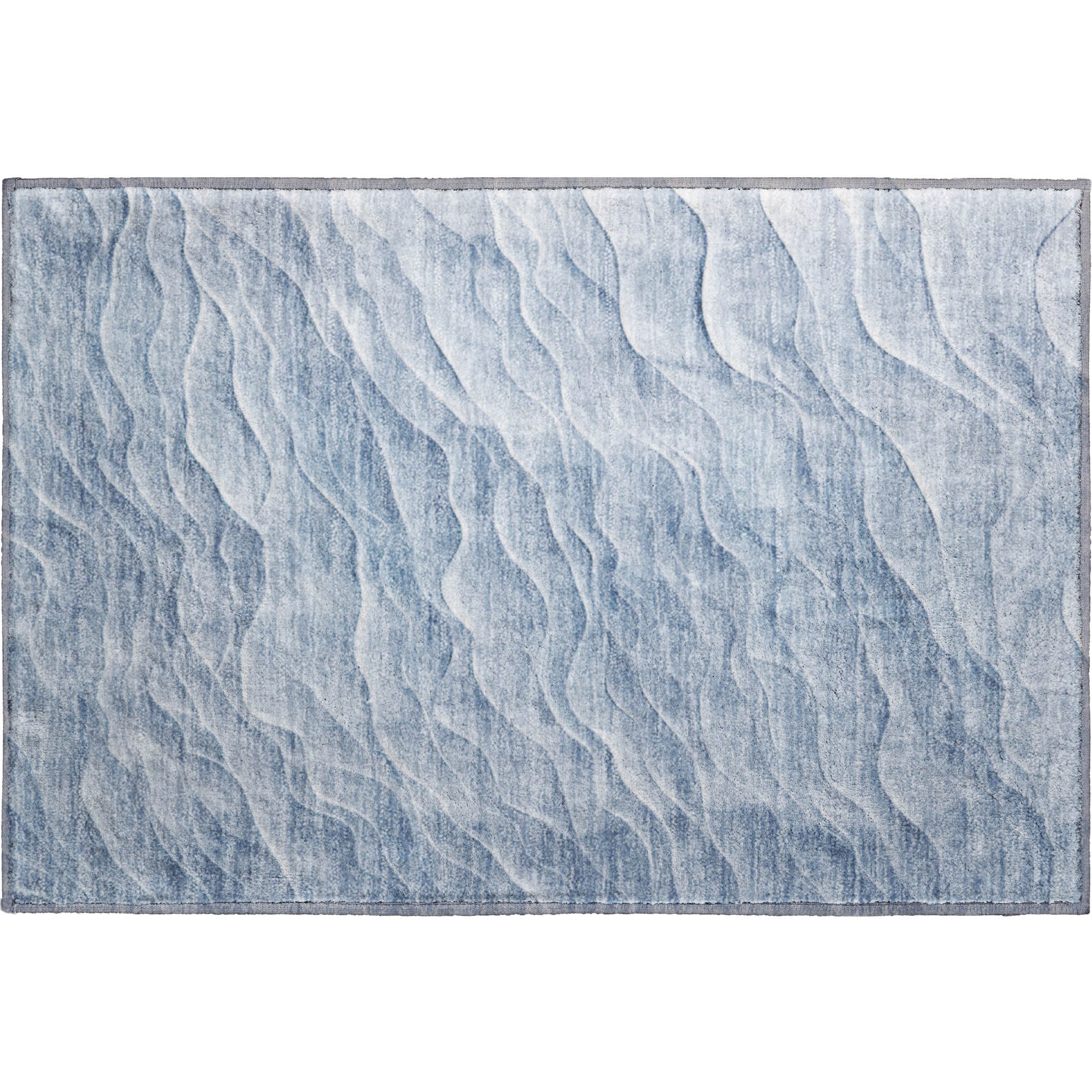 Luxury Machine Washable Indoor/Outdoor Transitional PA1 Denim Blue Rug 1'8" x 2'6" #shape_Rectangle