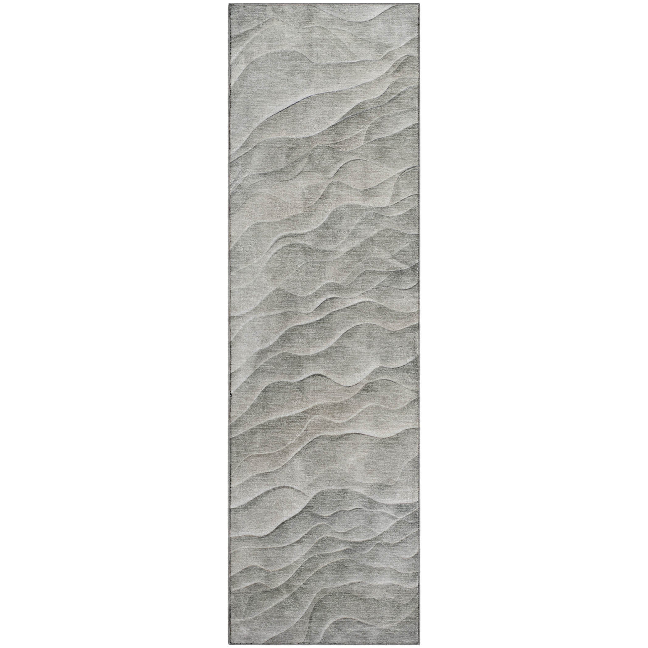 Luxury Machine Washable Indoor/Outdoor Transitional PA1 Taupe Brown Rug 2'3" x 7'6" #shape_Runner