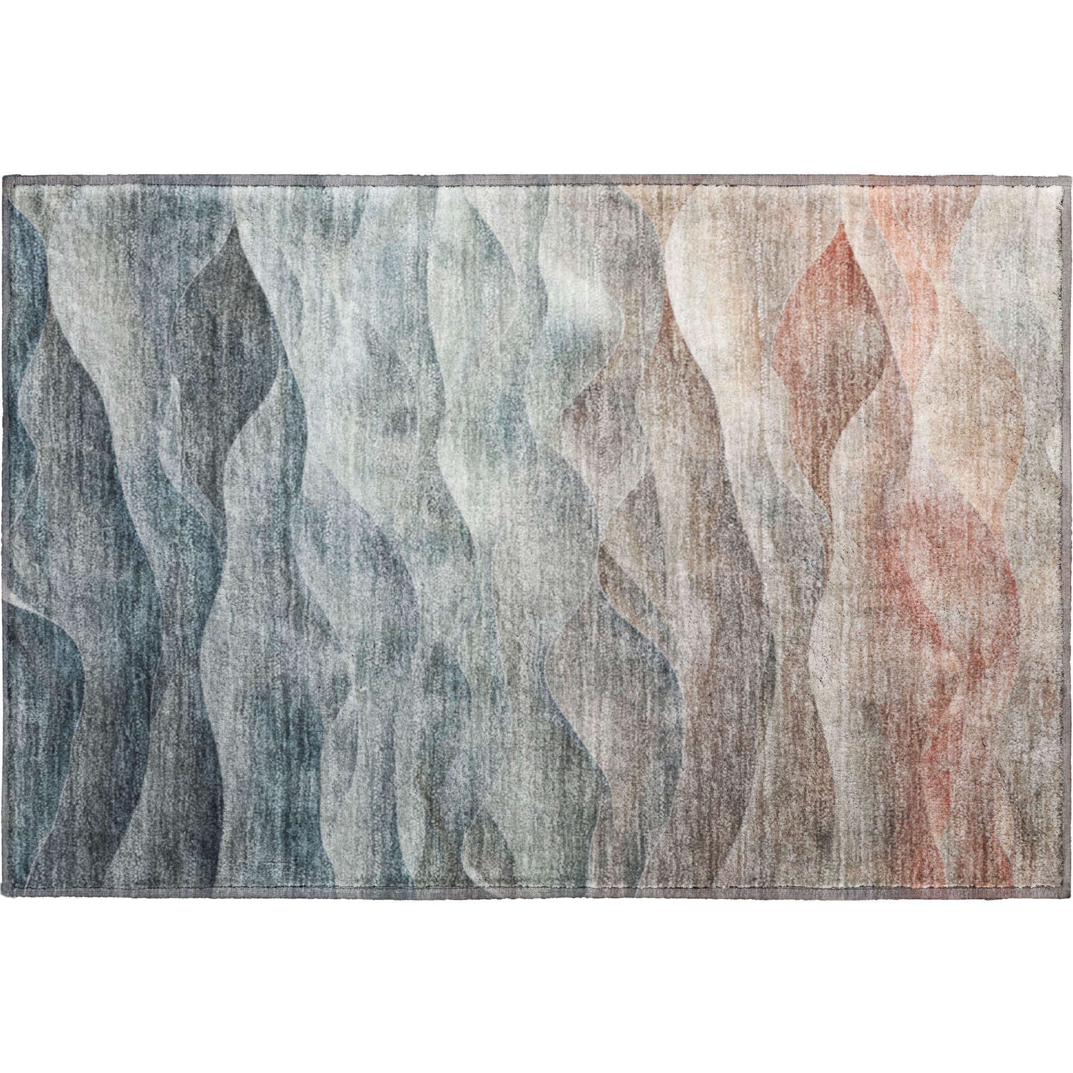 Luxury Machine Washable Indoor/Outdoor Transitional PA2 Teal Rug 1'8" x 2'6" #shape_Rectangle