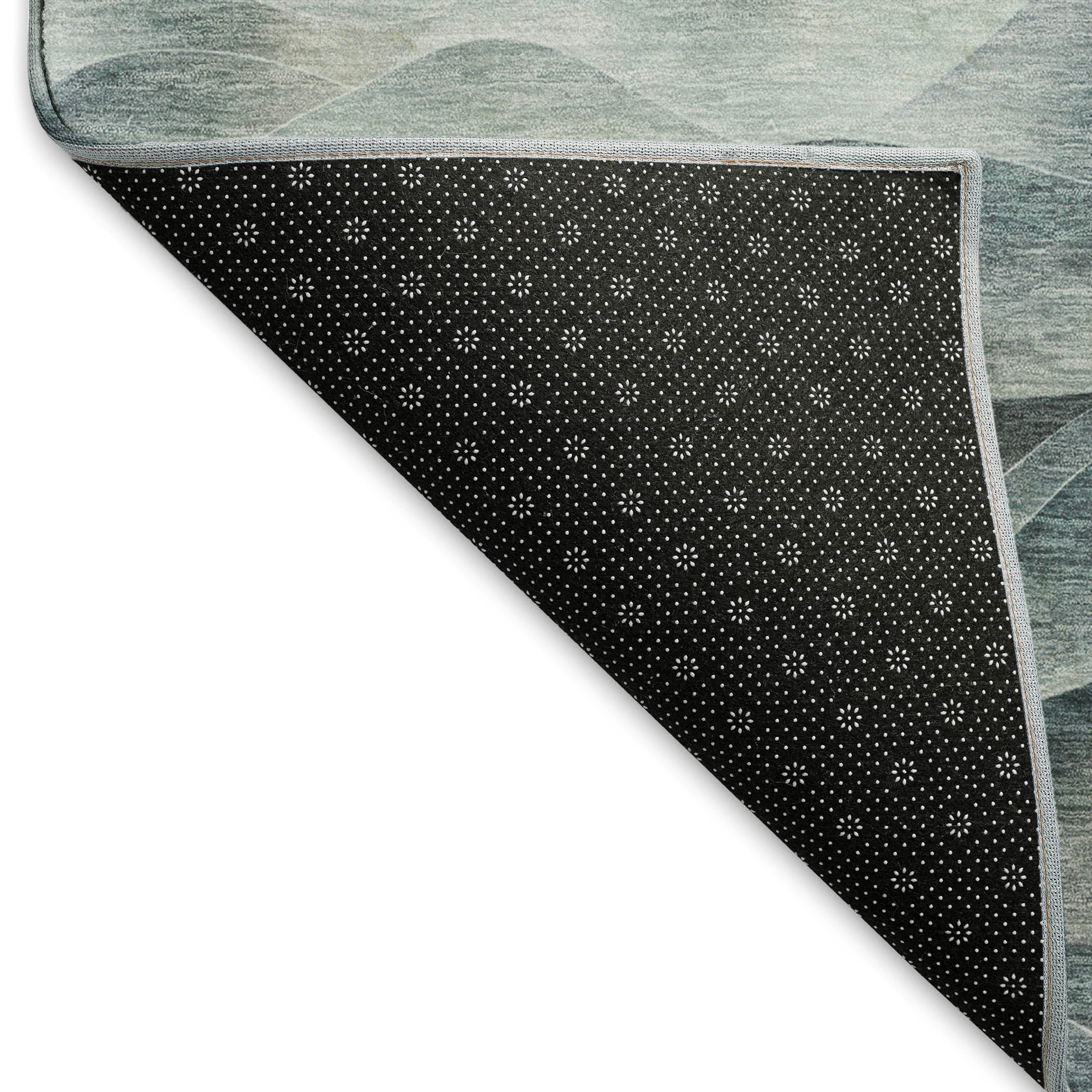 Luxury Machine Washable Indoor/Outdoor Transitional PA2 Teal Rug 1'8" x 2'6" #shape_Rectangle