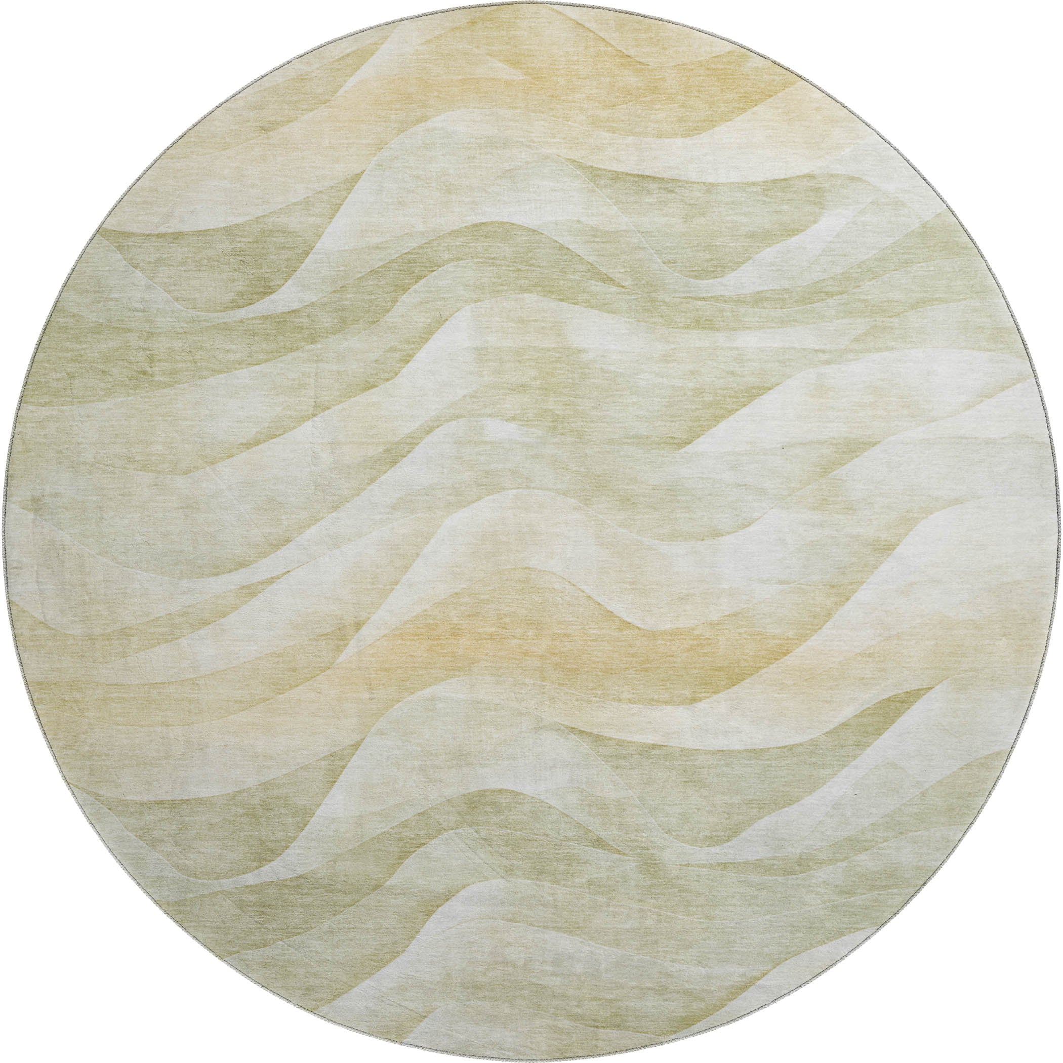 Luxury Machine Washable Indoor/Outdoor Transitional PA3 Aloe Green Rug 8' x 8' #shape_Round