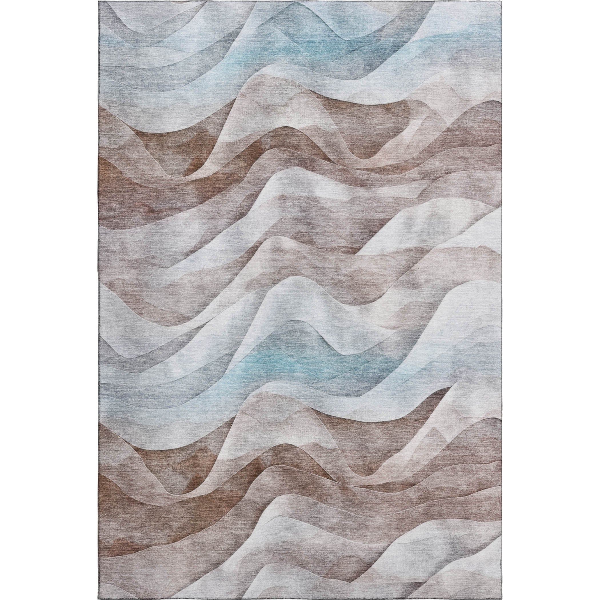 Luxury Machine Washable Indoor/Outdoor Transitional PA3 Mocha Brown Rug 2'6" x 3'10" #shape_Rectangle