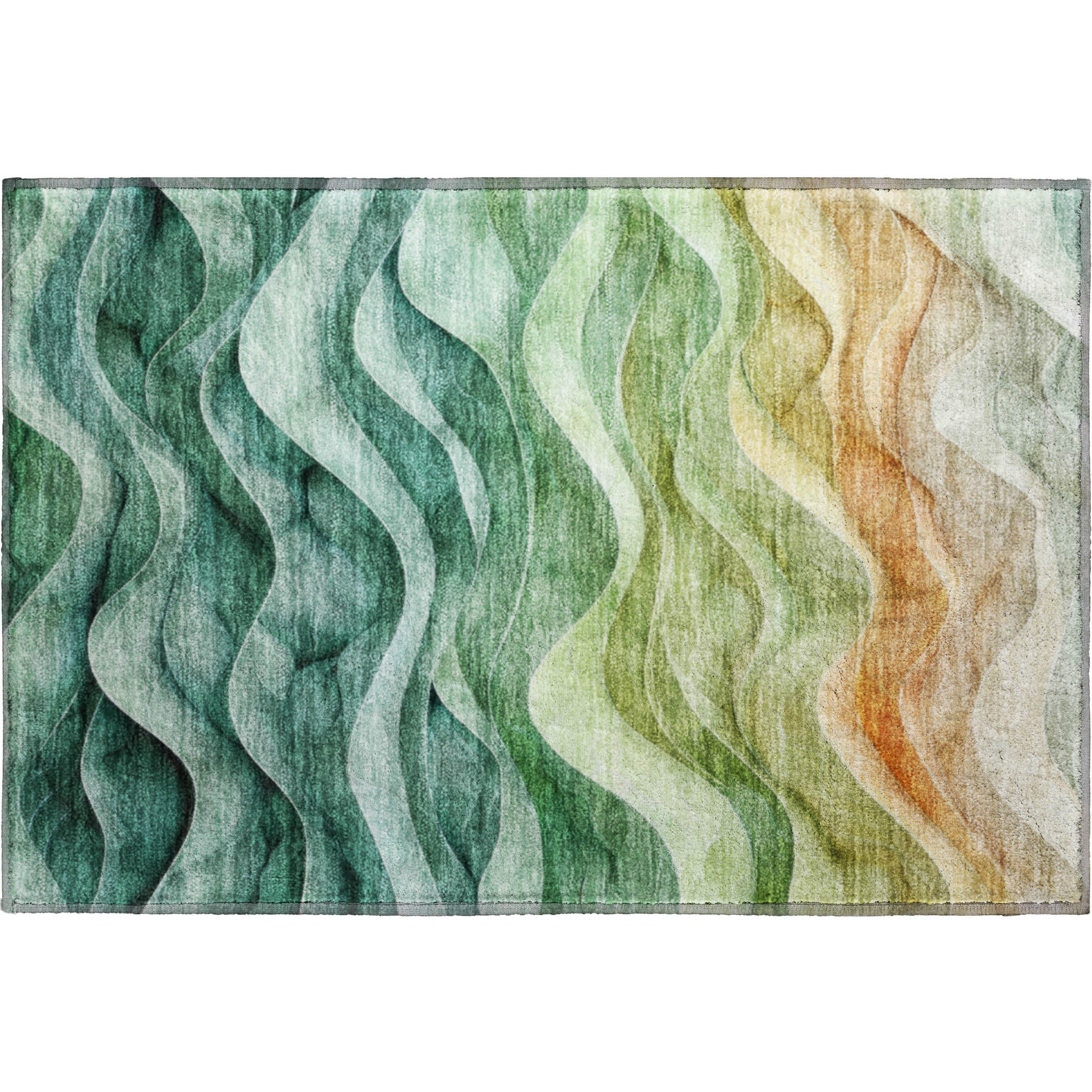 Luxury Machine Washable Indoor/Outdoor Transitional PA4 Teal Rug 1'8" x 2'6" #shape_Rectangle