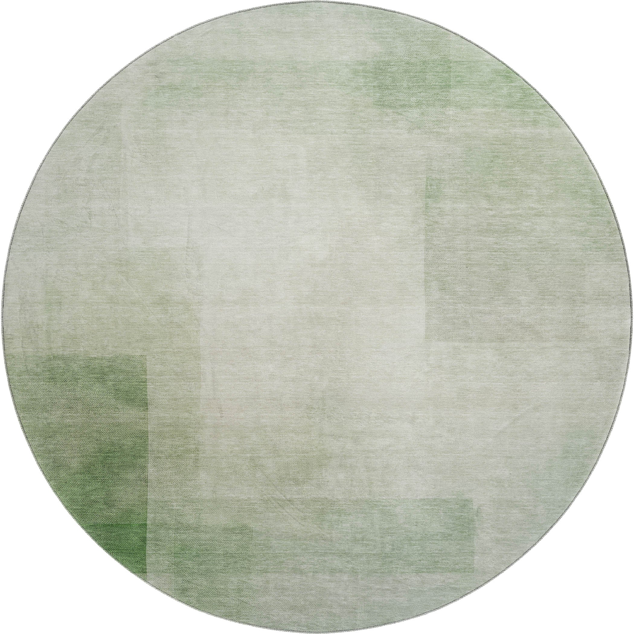 Luxury Machine Washable Indoor/Outdoor Transitional PA5 Aloe Green Rug 8' x 8' #shape_Round