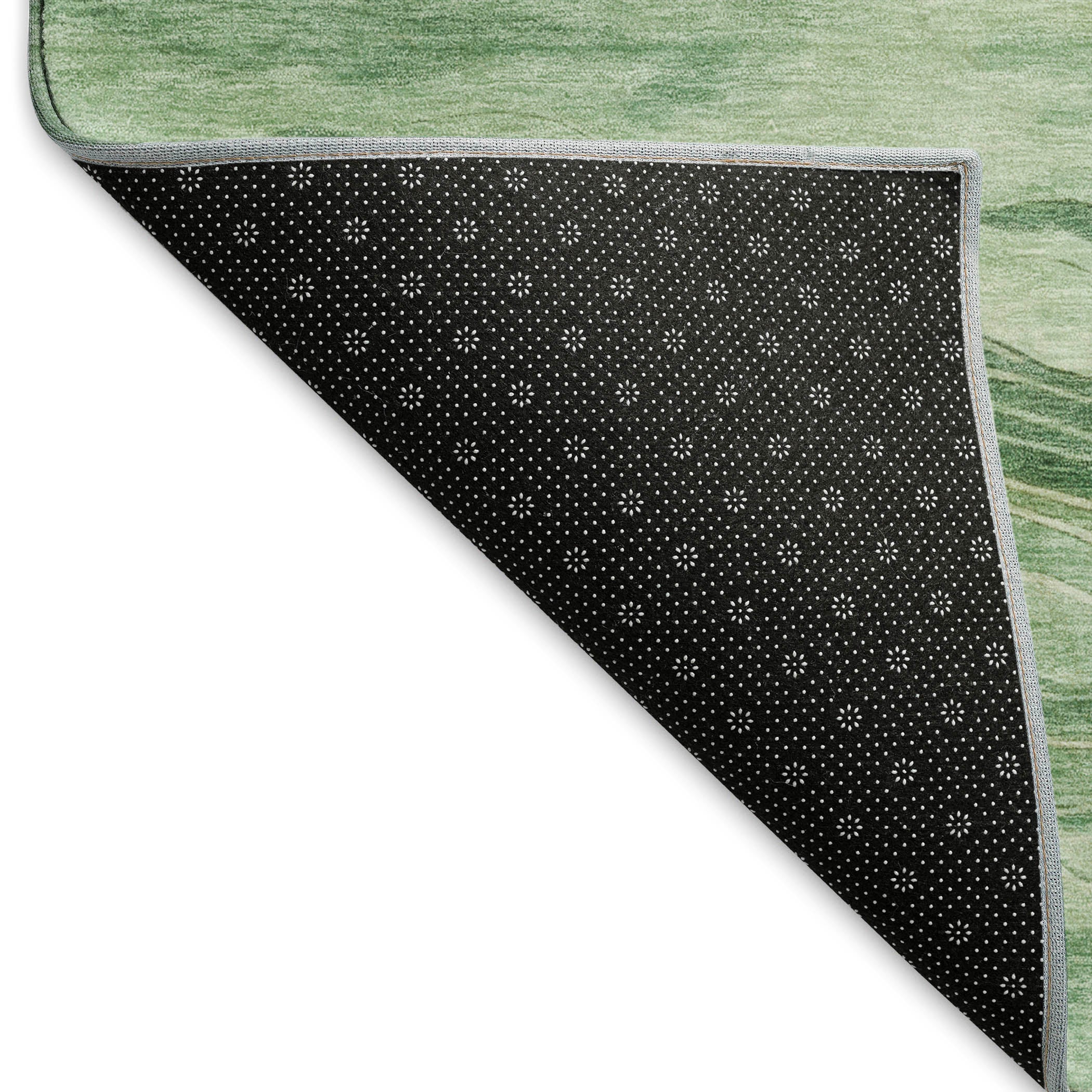 Luxury Machine Washable Indoor/Outdoor Transitional PA6 Green Rug 1'8" x 2'6" #shape_Rectangle