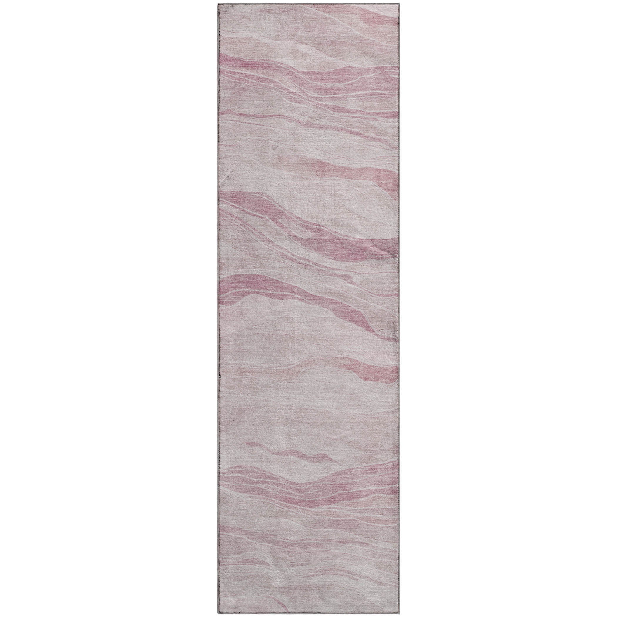 Luxury Machine Washable Indoor/Outdoor Transitional PA6 Pink Rug 2'3" x 7'6" #shape_Runner