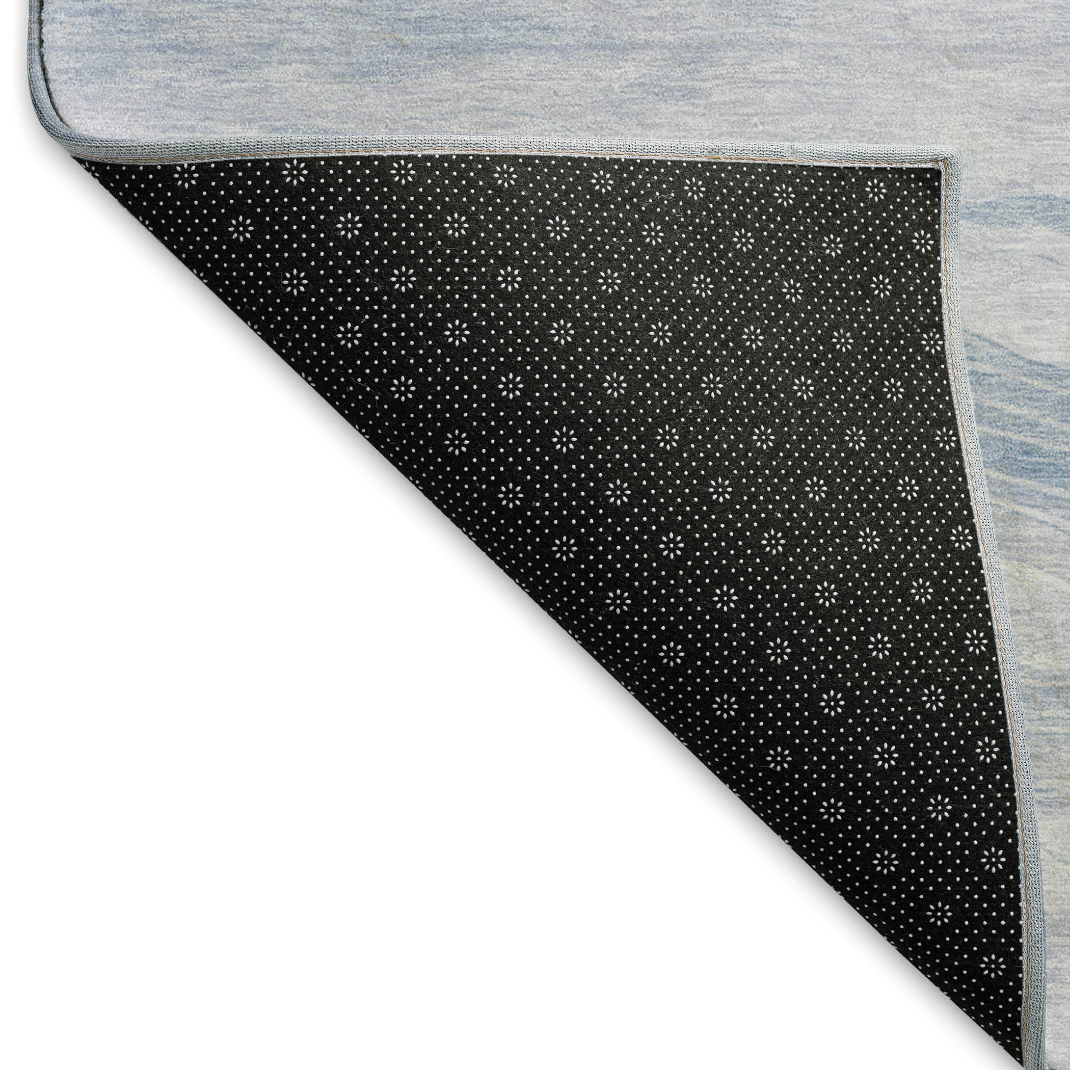 Luxury Machine Washable Indoor/Outdoor Transitional PA6 Sky Blue Rug 1'8" x 2'6" #shape_Rectangle