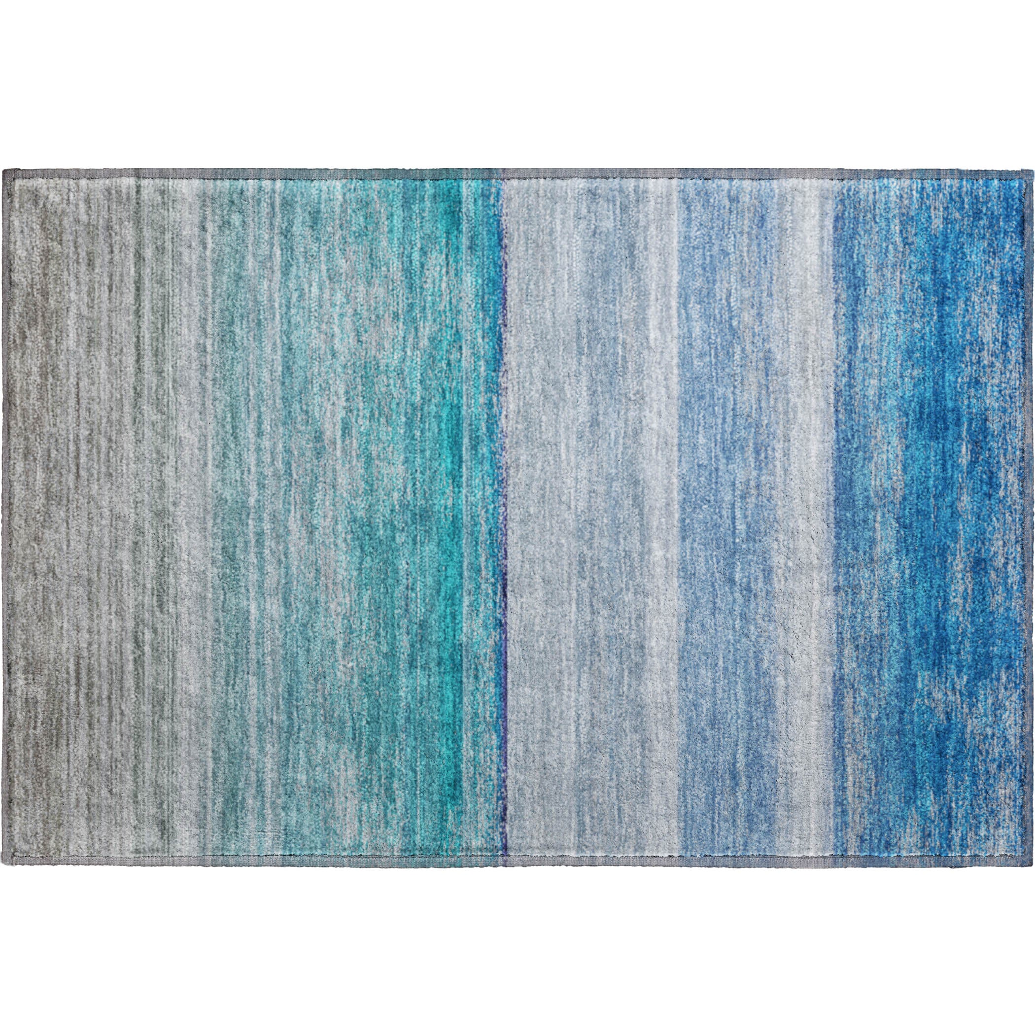 Luxury Machine Washable Indoor/Outdoor Transitional PA7 Sky Blue Rug 1'8" x 2'6" #shape_Rectangle