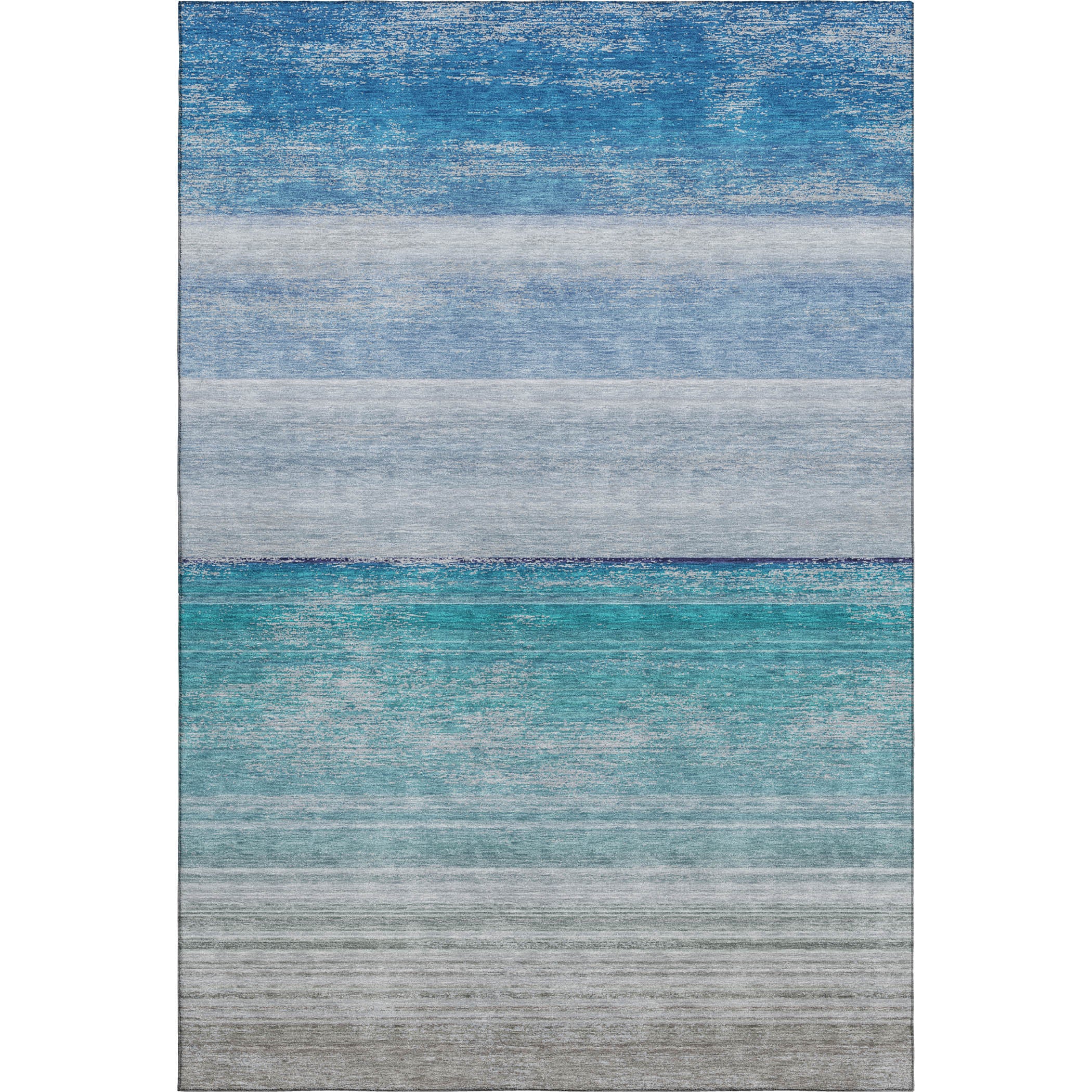 Luxury Machine Washable Indoor/Outdoor Transitional PA7 Sky Blue Rug 2'6" x 3'10" #shape_Rectangle