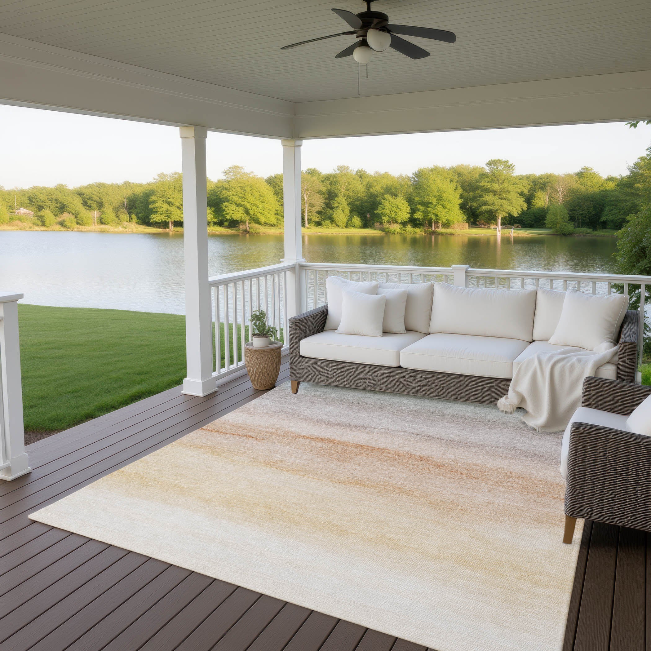 Luxury Machine Washable Indoor/Outdoor Transitional PA8 Coral Orange Rug 2'6" x 3'10" #shape_Rectangle