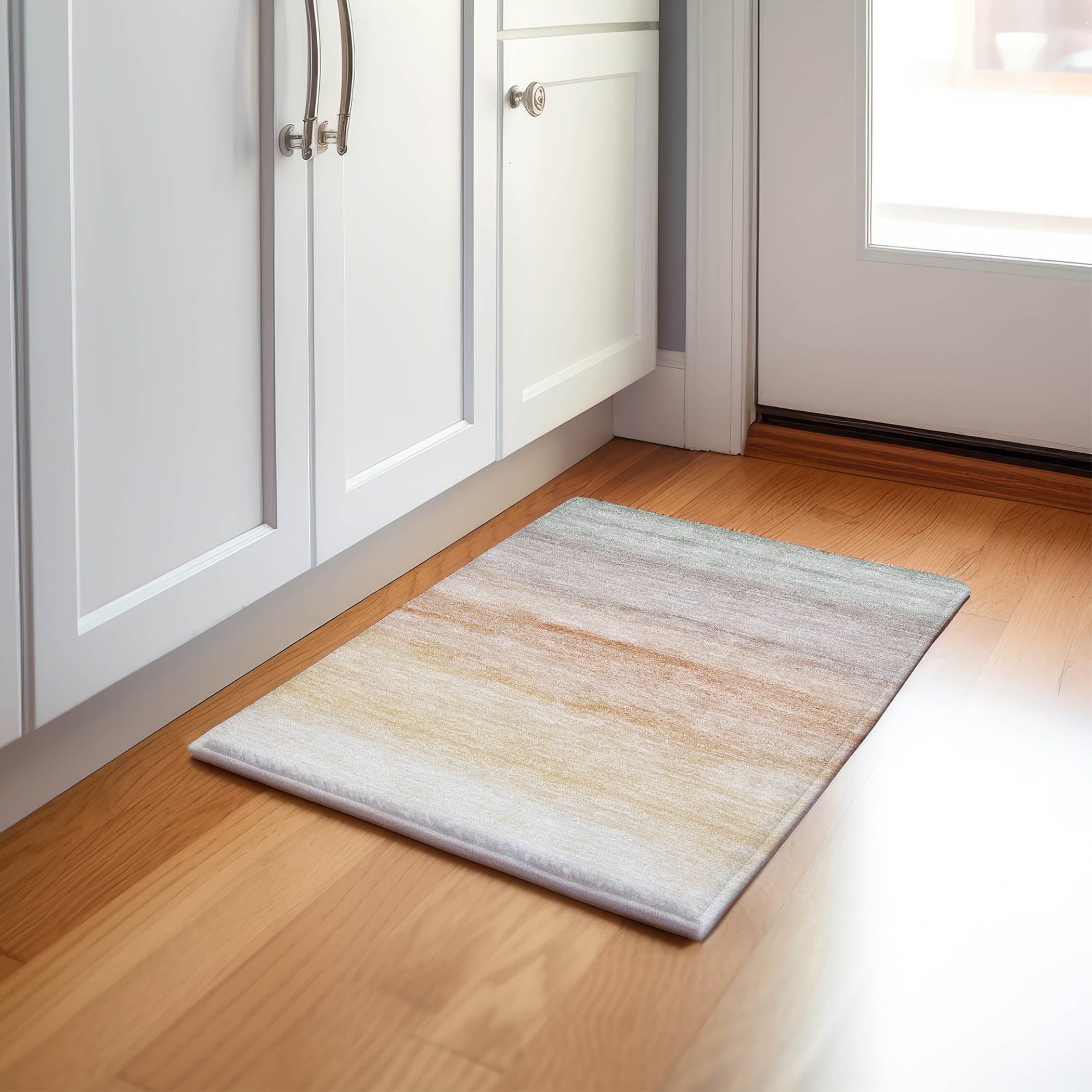 Luxury Machine Washable Indoor/Outdoor Transitional PA8 Coral Orange Rug 1'8" x 2'6" #shape_Rectangle