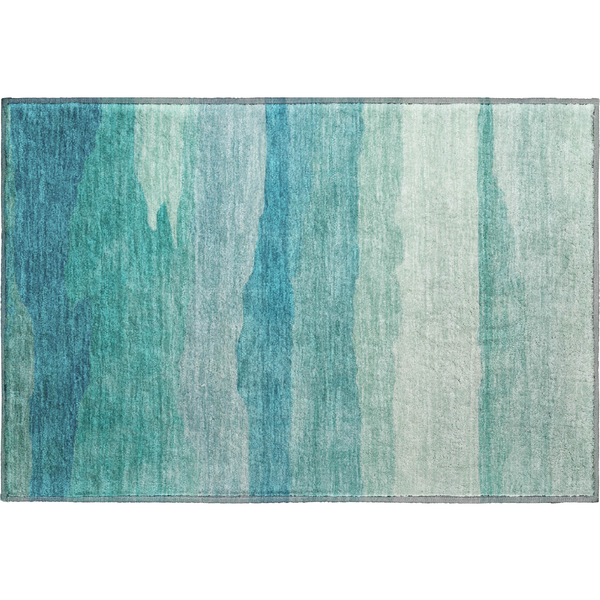 Luxury Machine Washable Indoor/Outdoor Transitional PA9 Turquoise Teal Rug 1'8" x 2'6" #shape_Rectangle