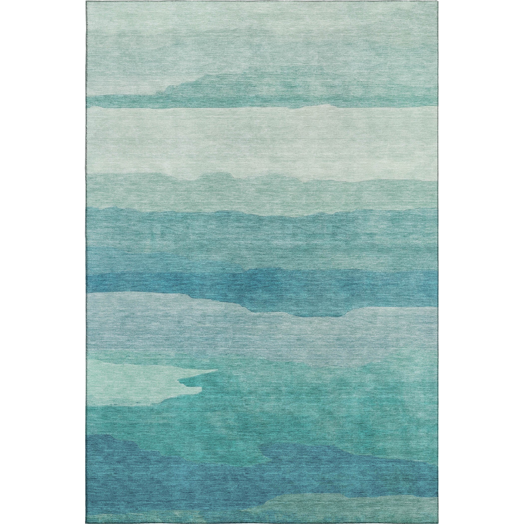 Luxury Machine Washable Indoor/Outdoor Transitional PA9 Turquoise Teal Rug 2'6" x 3'10" #shape_Rectangle