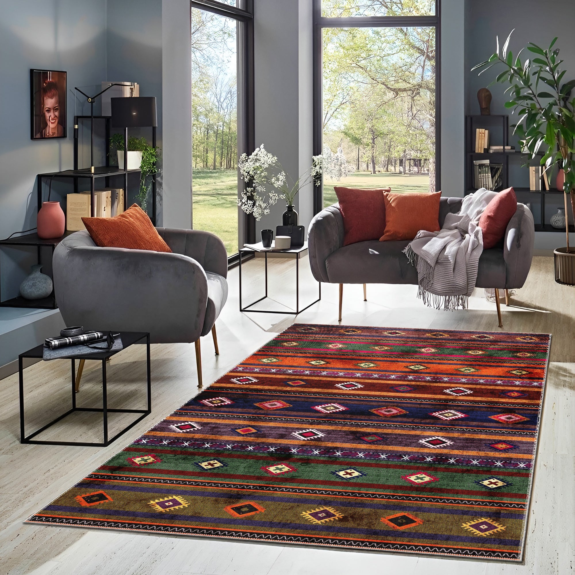Lyon Machine Washable Area Rug