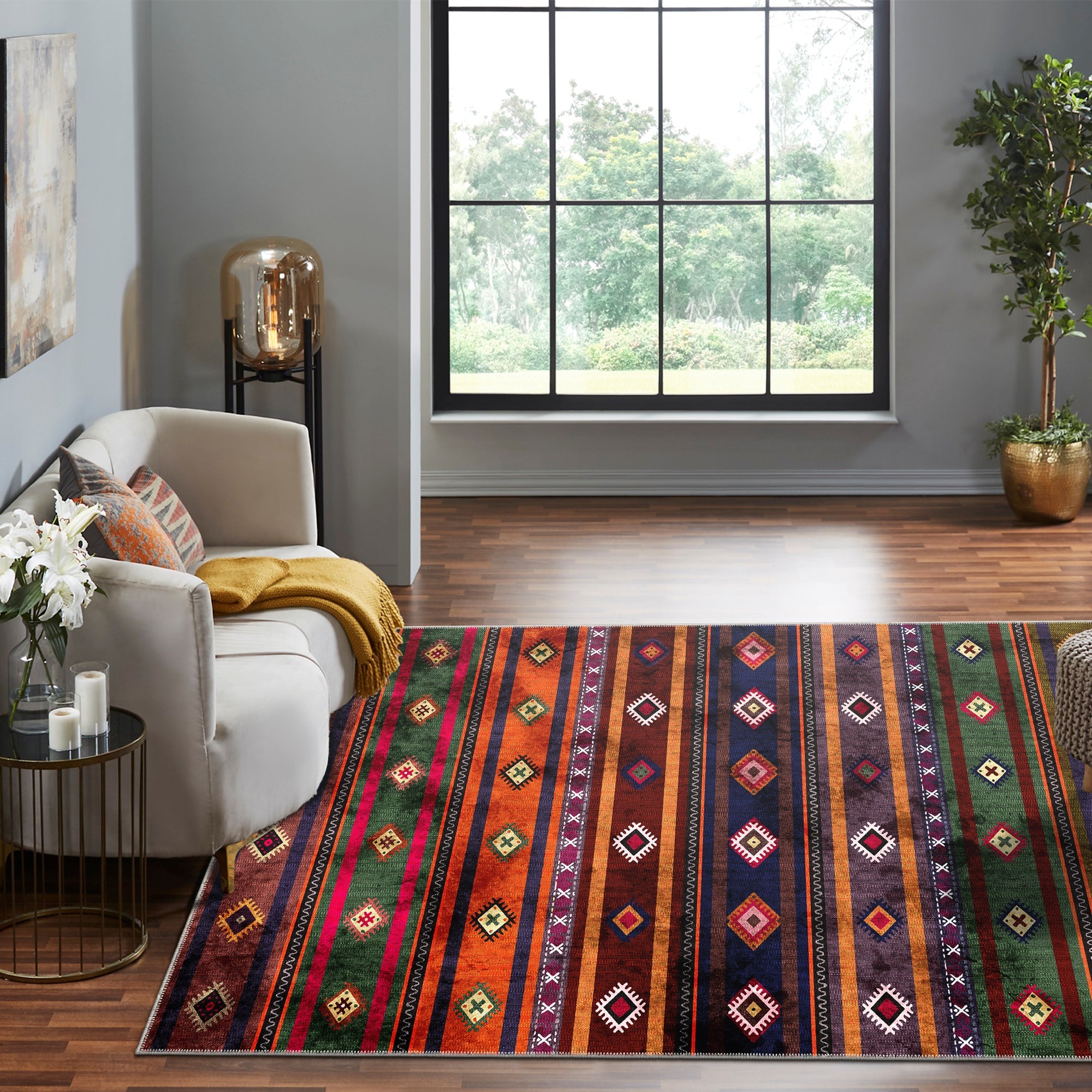 Lyon Machine Washable Area Rug