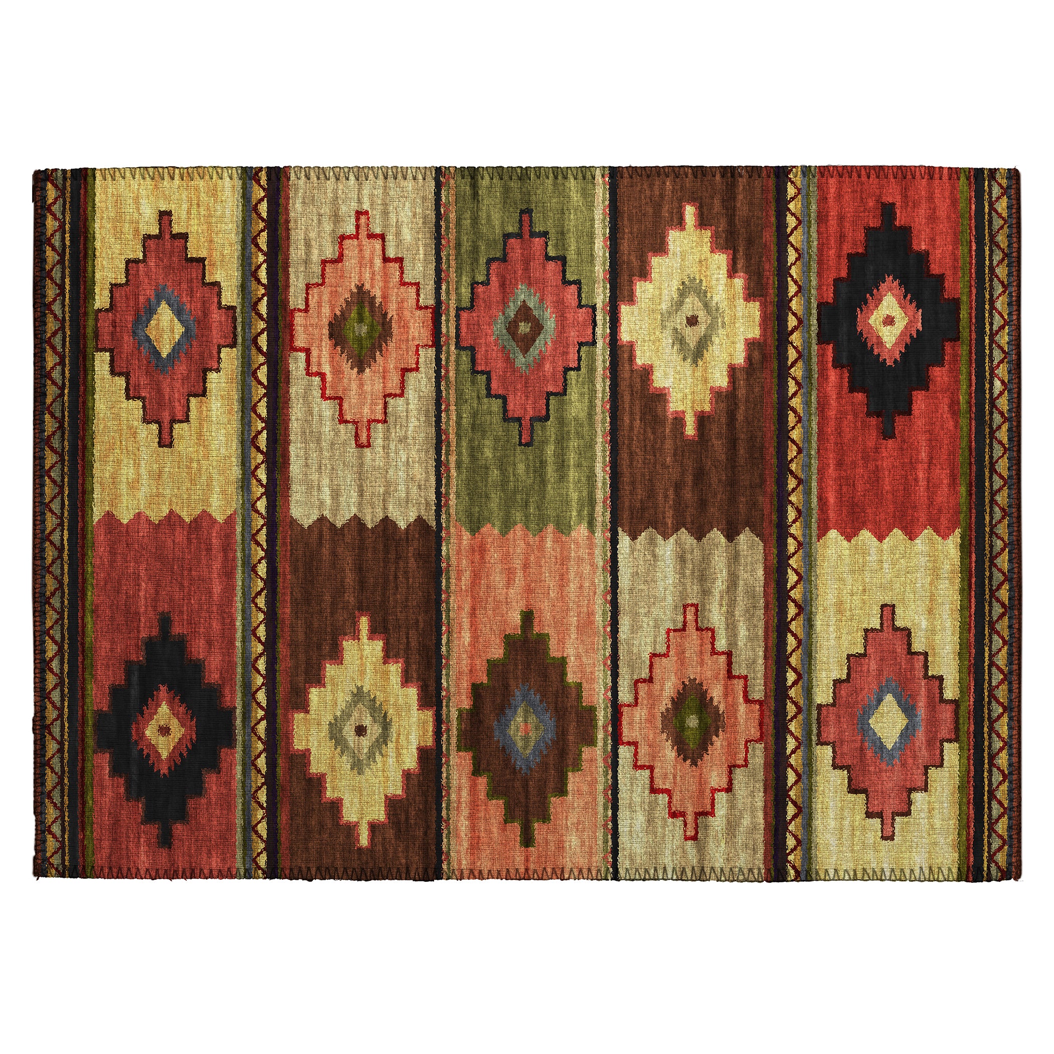 Luxury Machine Washable Indoor/Outdoor Southwestern PH1 Canyon Brown Rug 1'8" x 2'6" #shape_Rectangle