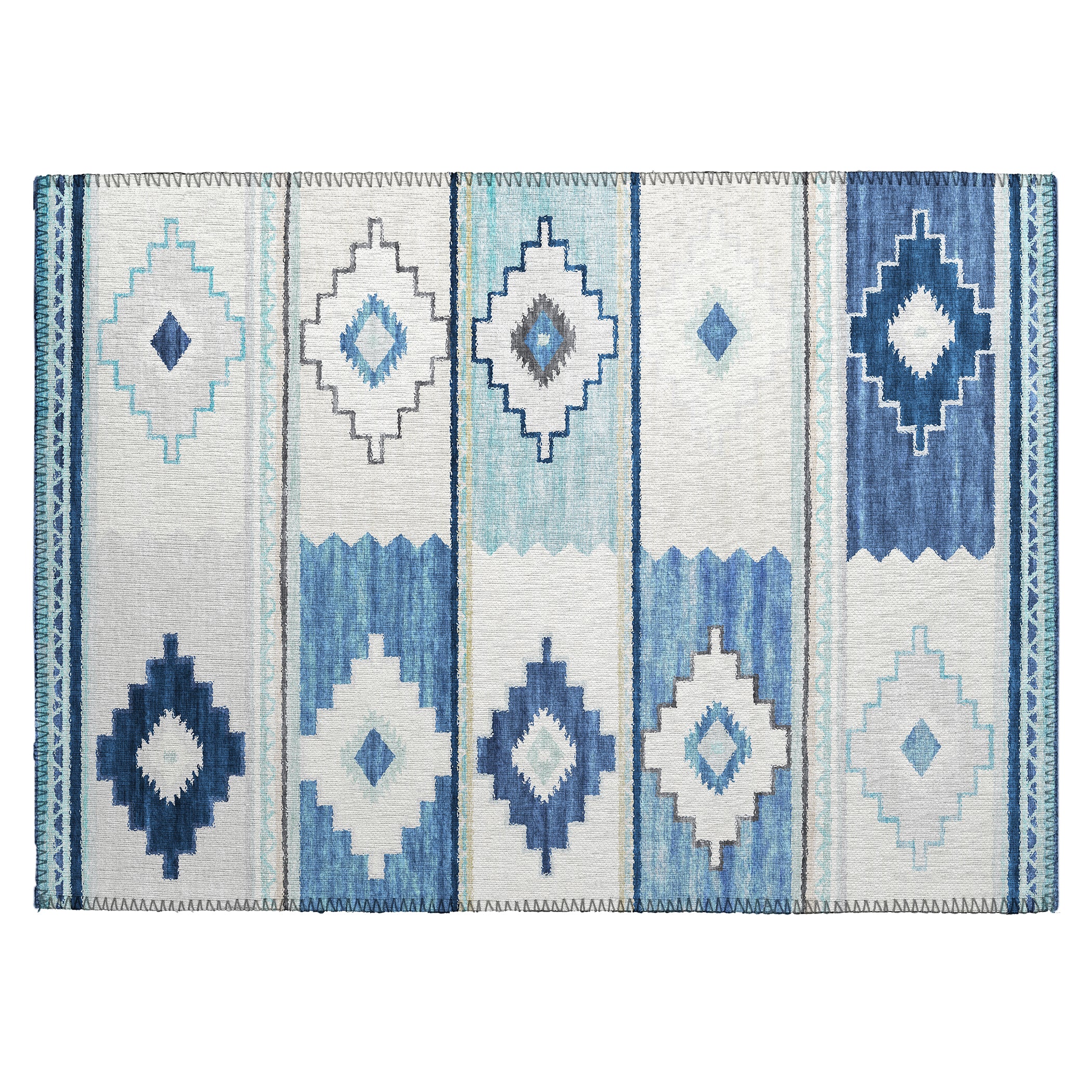 Luxury Machine Washable Indoor/Outdoor Southwestern PH1 Pacifica Ivory Rug 1'8" x 2'6" #shape_Rectangle