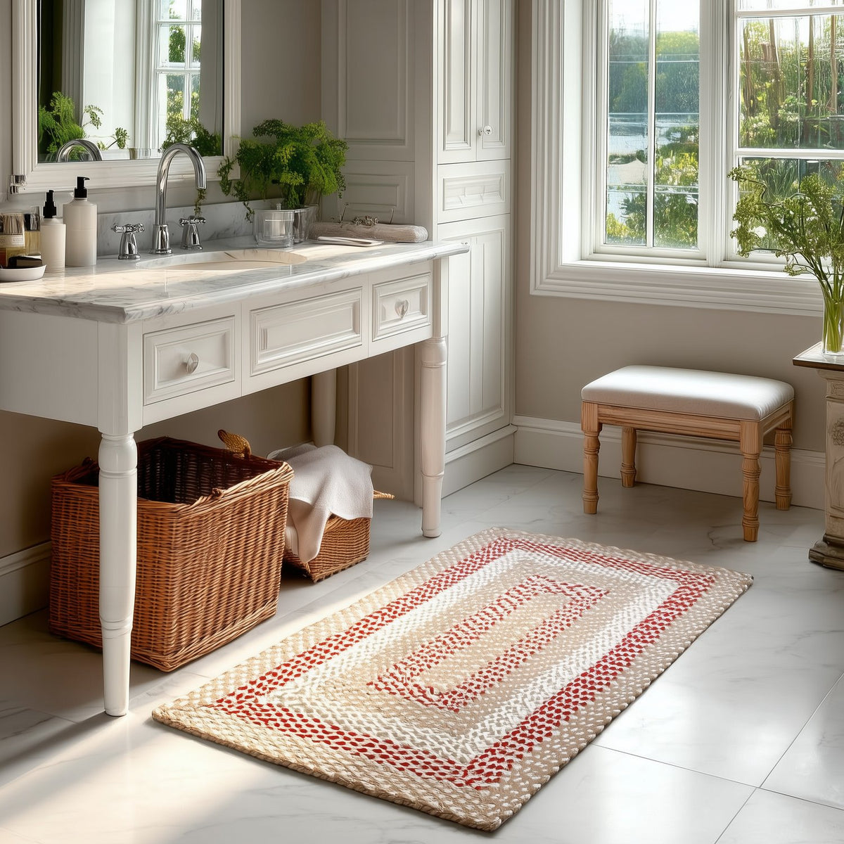 Beige Plymouth Collection braided rug 2' x 3' Rectangle #size_2' x 3' Rectangle