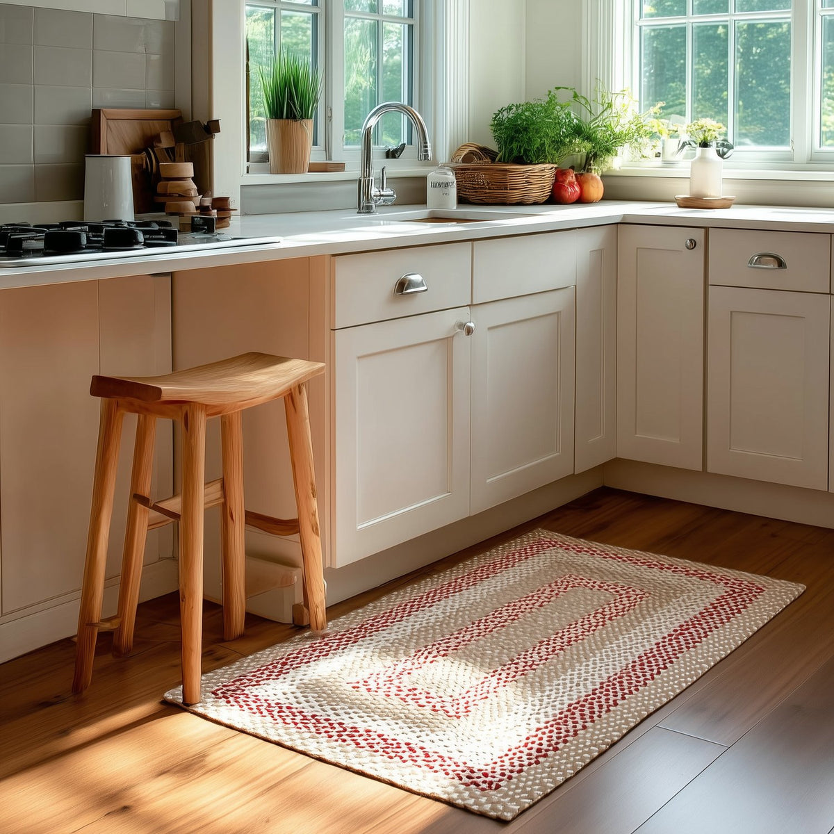Beige Plymouth Collection braided rug 3' x 5' Rectangle #size_3' x 5' Rectangle