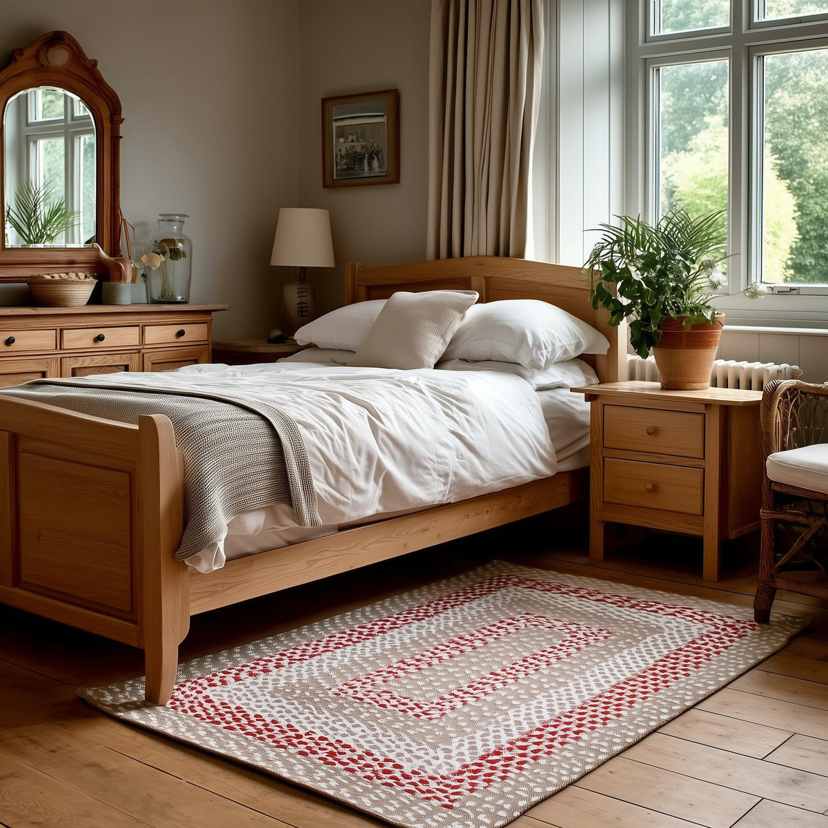 Beige Plymouth Collection braided rug 3' x 5' Rectangle #size_3' x 5' Rectangle