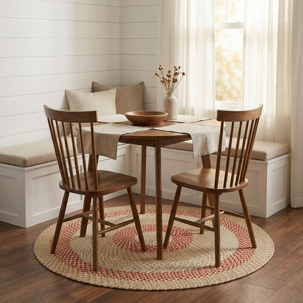 Beige Plymouth Collection braided rug 4' Round #size_4' Round