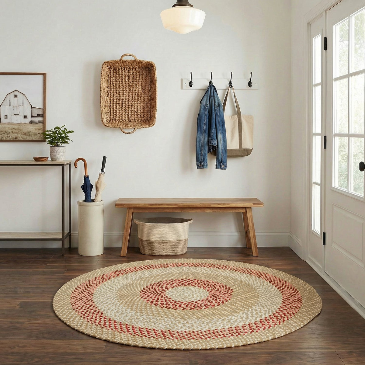 Beige Plymouth Collection braided rug 4' Round #size_4' Round