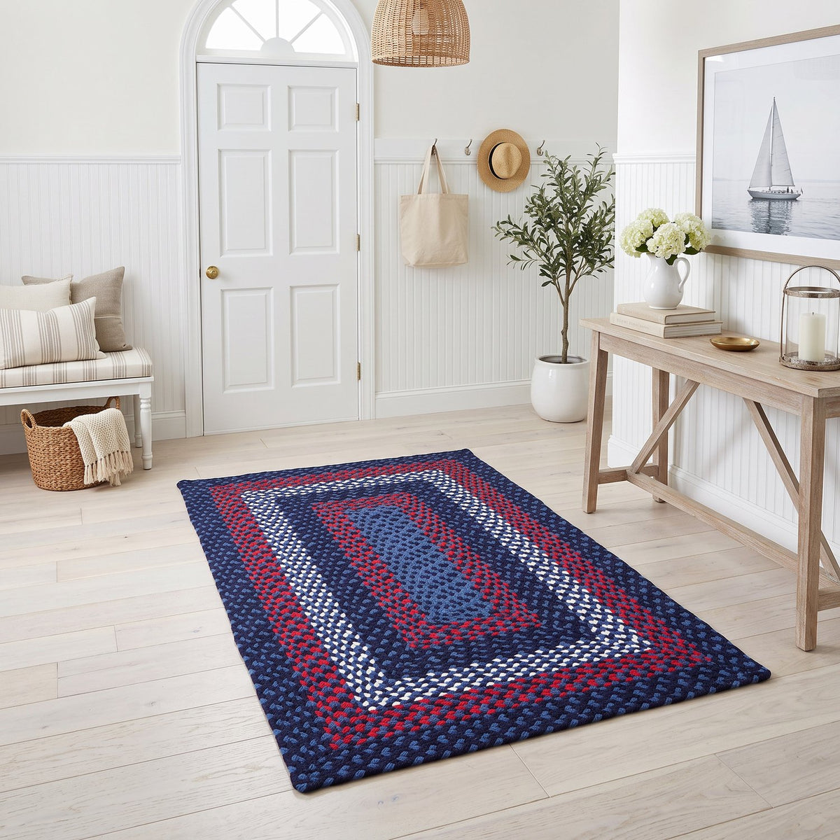 Blue Plymouth Collection braided rug 3' x 5' Rectangle #size_3' x 5' Rectangle