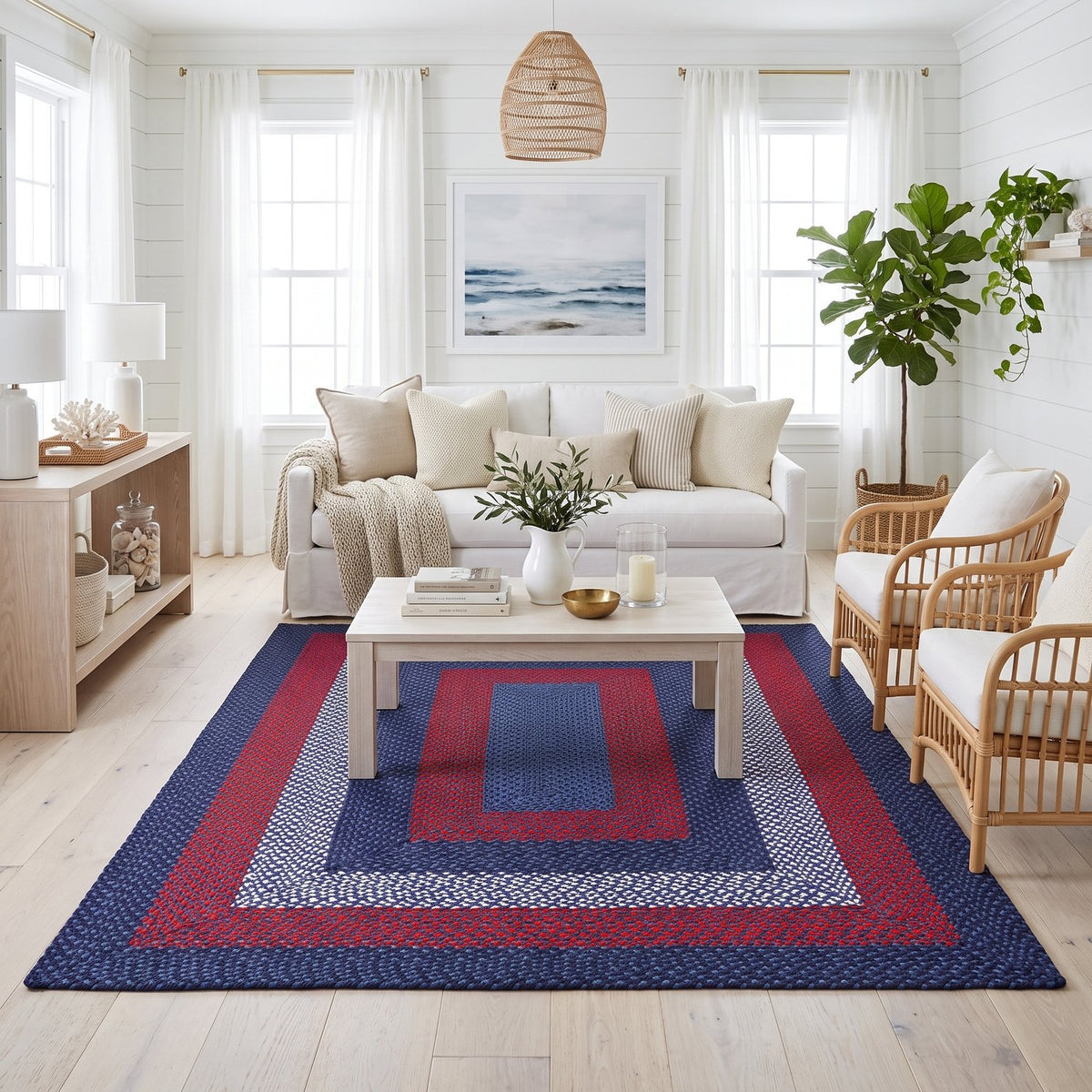 Blue Plymouth Collection braided rug 5' x 7' Rectangle #size_5' x 7' Rectangle