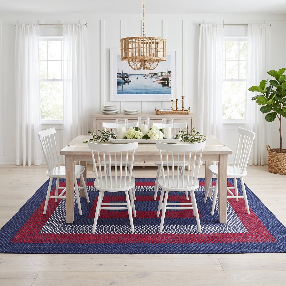 Blue Plymouth Collection braided rug 7' x 9' Rectangle #size_7' x 9' Rectangle