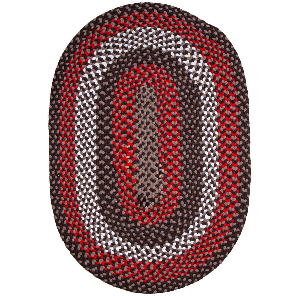 Brown Plymouth Collection braided rug 3' x 5' Oval #size_3' x 5' Oval