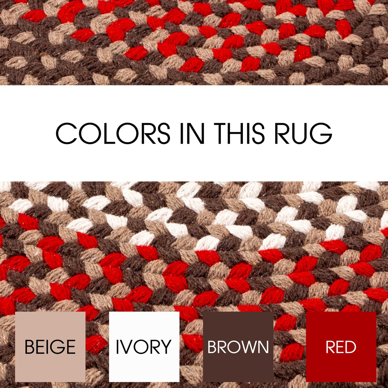 Handmade Braided Rug Brown Cotton Rug #color_brown