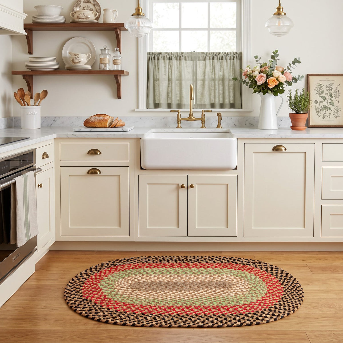 Earthtone Plymouth Collection braided rug 2' x 3' Oval #size_2' x 3' Oval