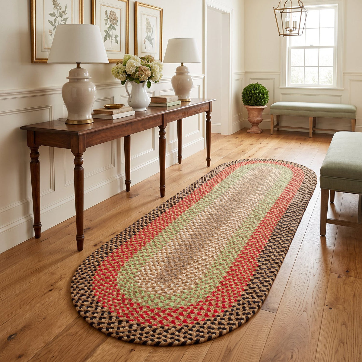 Earthtone Plymouth Collection braided rug 2' x 6' Oval Runner #size_2' x 6' Oval Runner