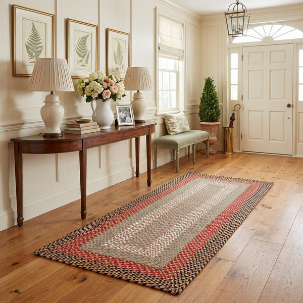 Earthtone Plymouth Collection braided rug 2' x 6' Rectangle Runner #size_2' x 6' Rectangle Runner